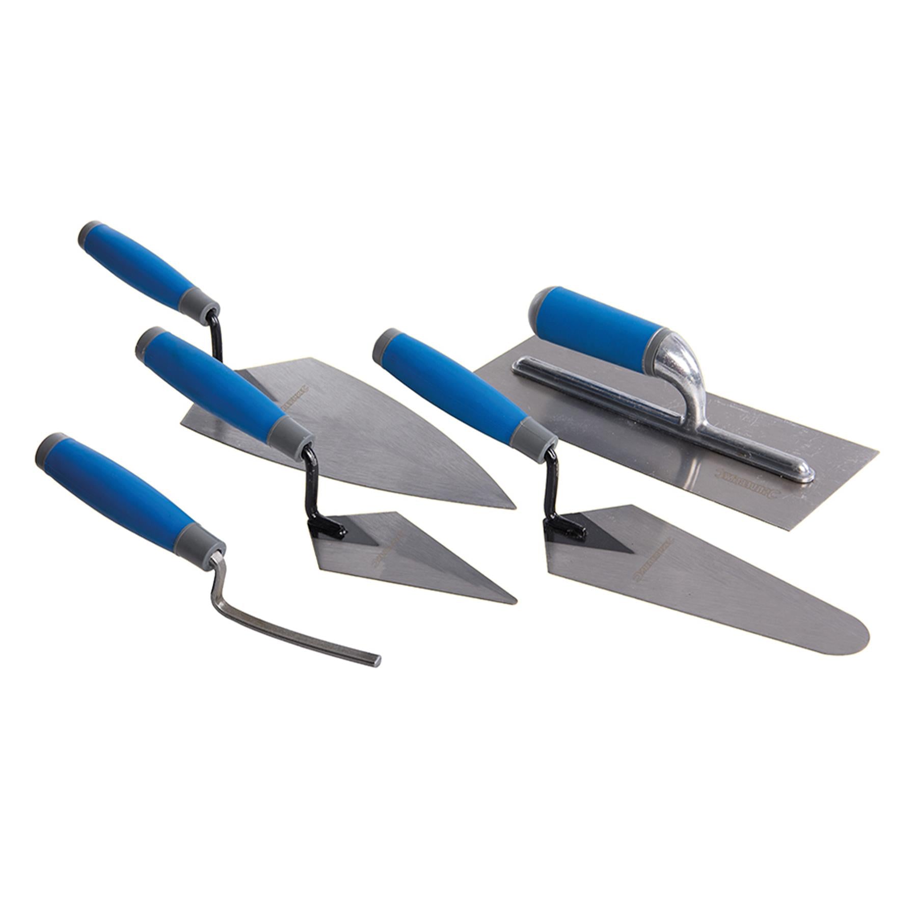 Trade Trowel Set Pointing Gauging Plastering Trowels & Brick Jointer Soft Grip