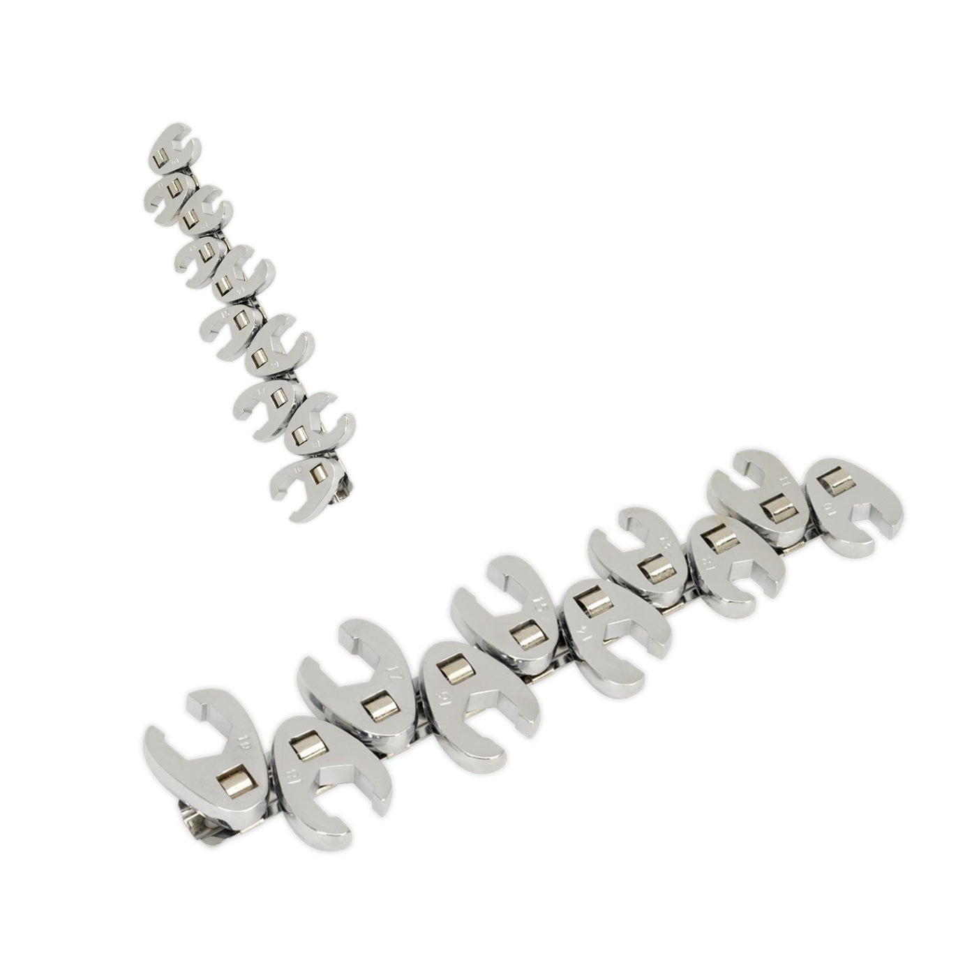 Sealey Crow's Foot Wrench Set 10pc Flare Nut 3/8"Sq Drive Metric