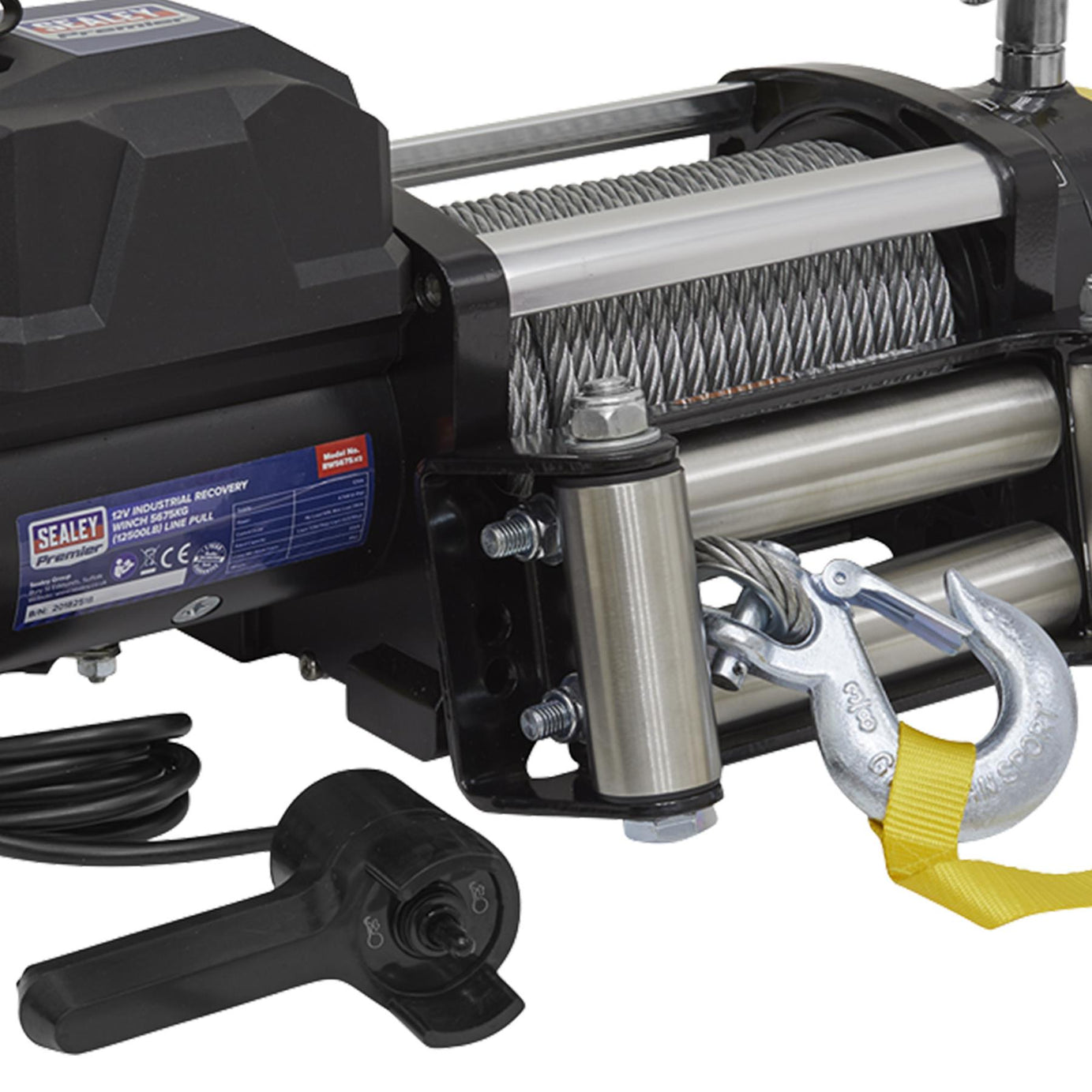Sealey Recovery Winch 5675kg (12500lb) Line Pull 12V Industrial