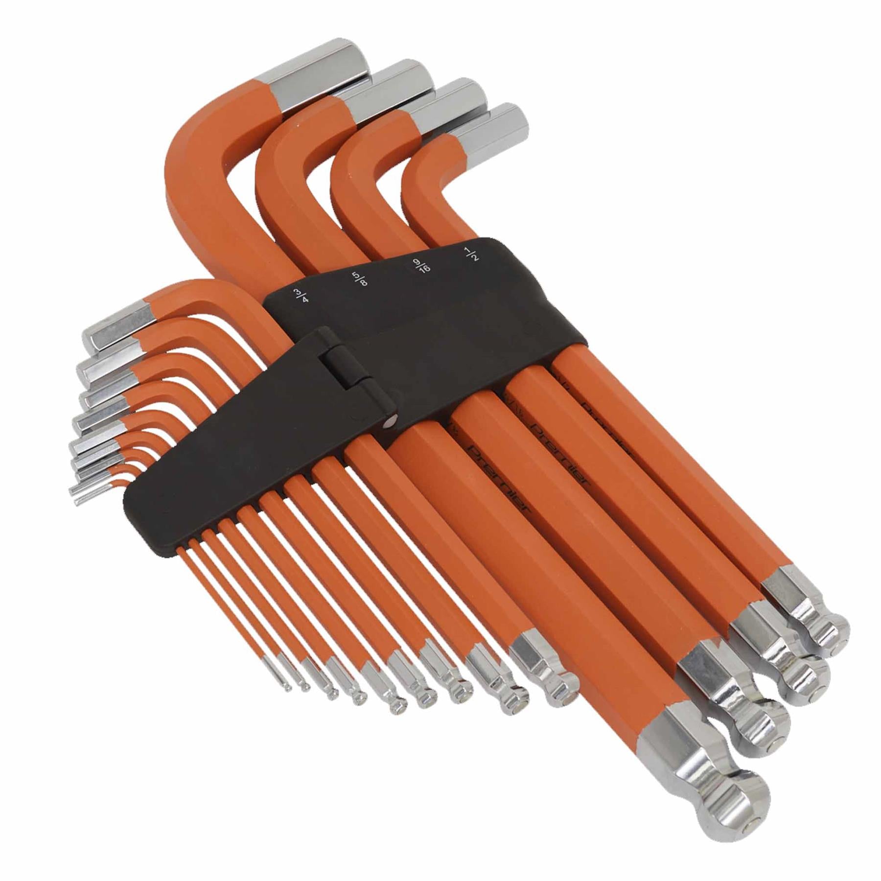 Sealey Jumbo Ball-End Hex Key Set 13pc Anti-Slip - Imperial