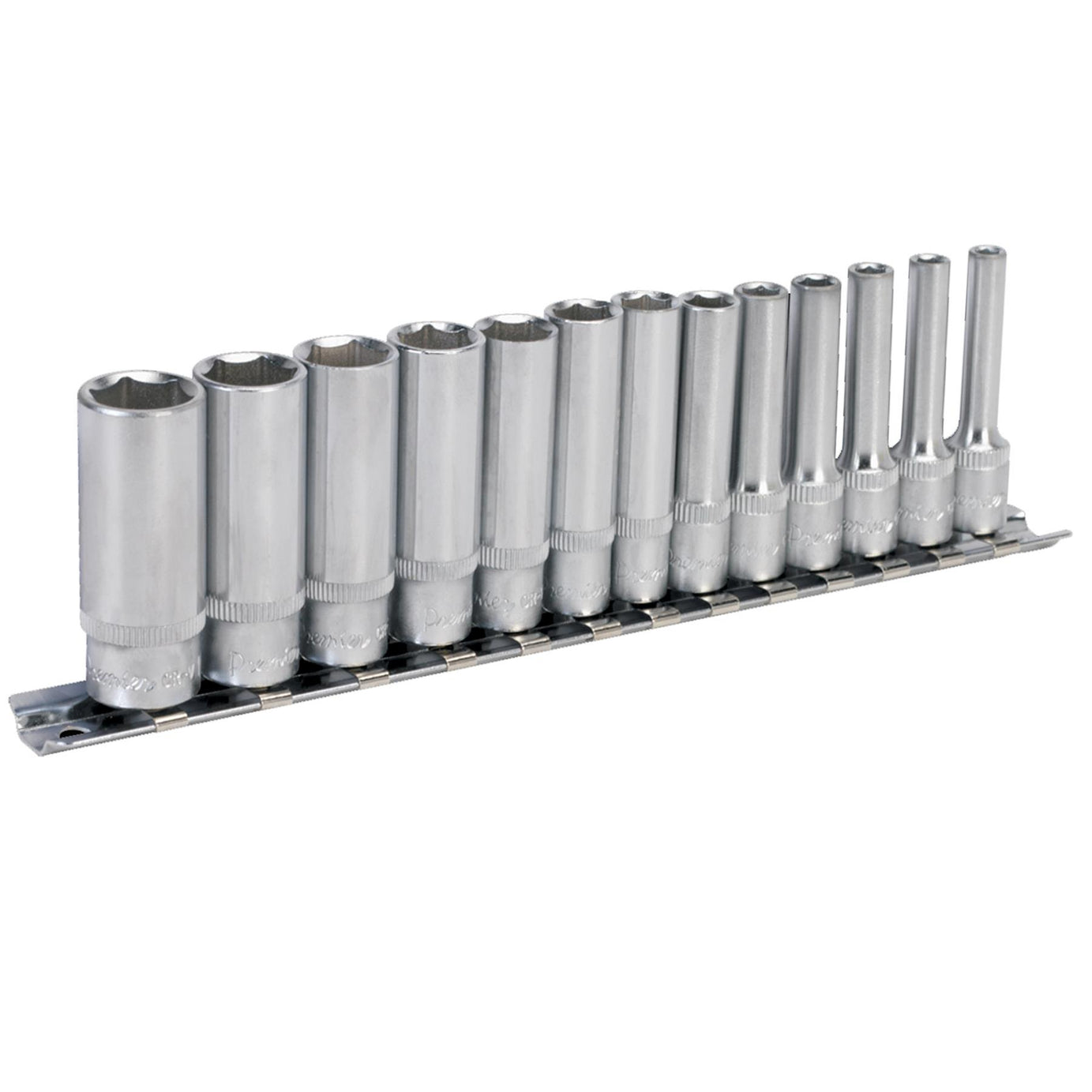 Sealey Socket Set 13pc 1/4"Sq Drive 6pt Deep WallDrive Metric