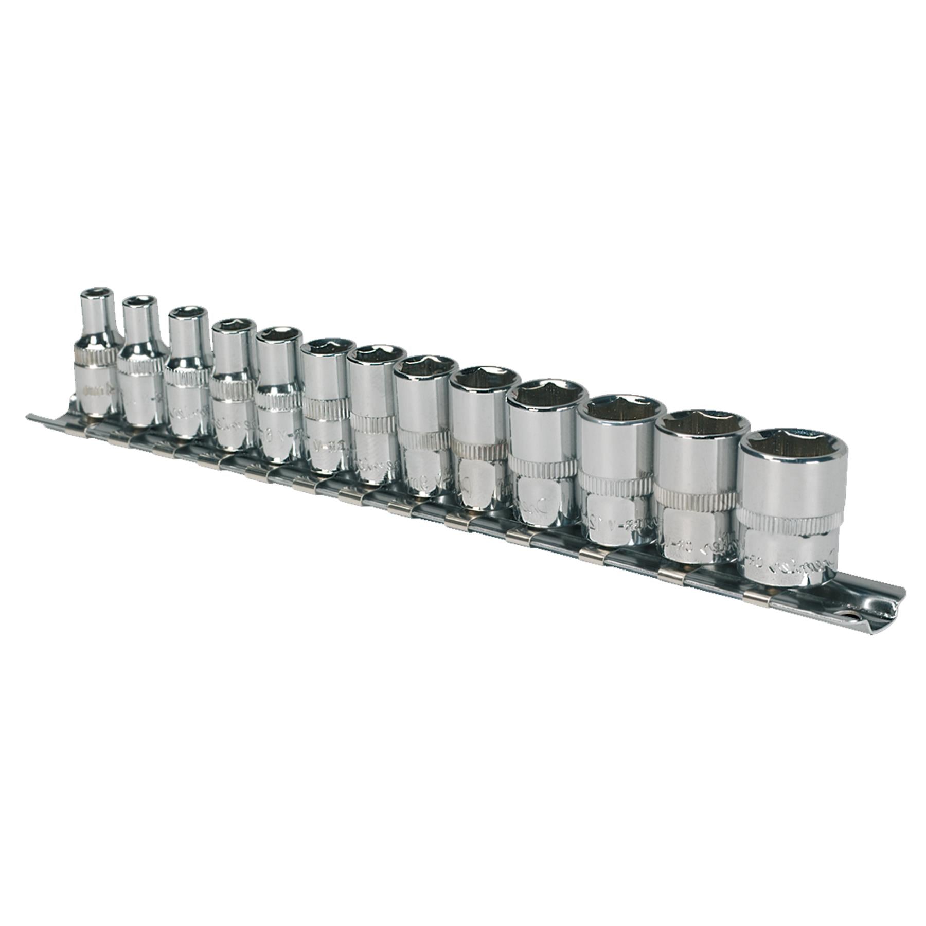 Sealey Socket Set 13pc 1/4"Sq Drive WallDrive - Metric