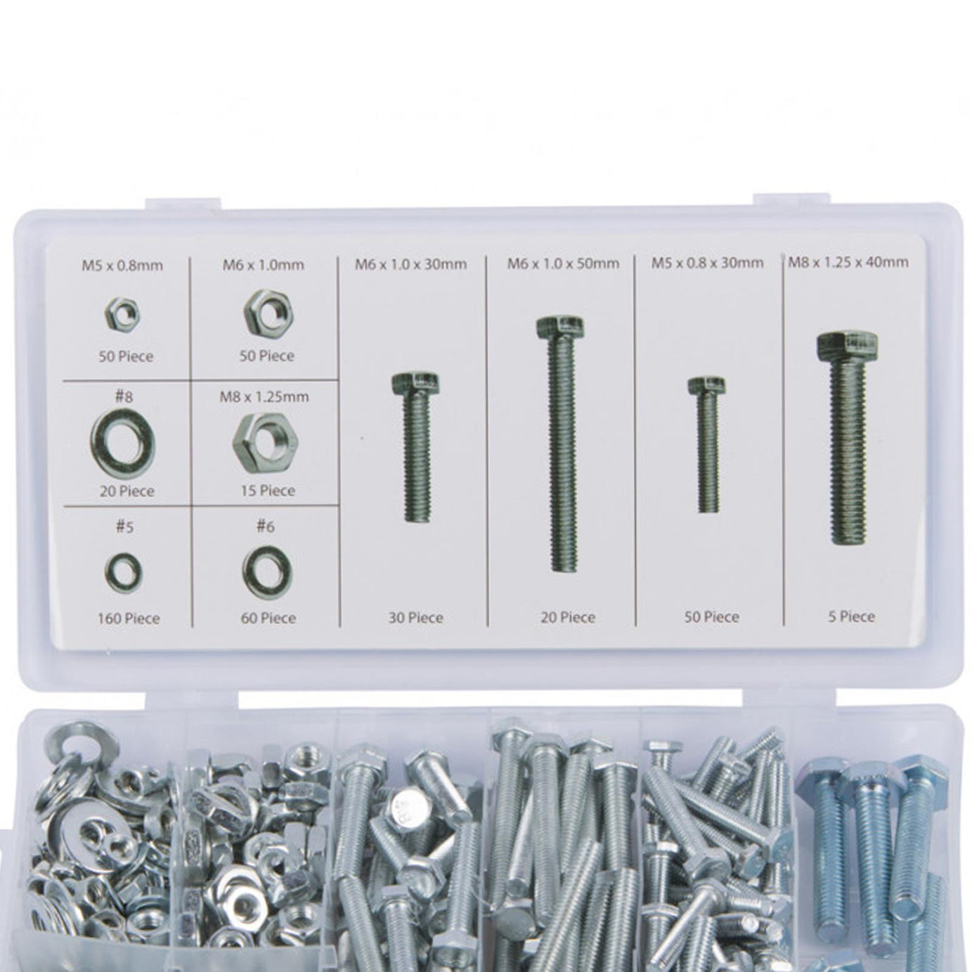 M3 M4 M5 M6 M8 Bluespot 460pce High-quality Tensile Bolt Zinc Nyloc Nuts Washer