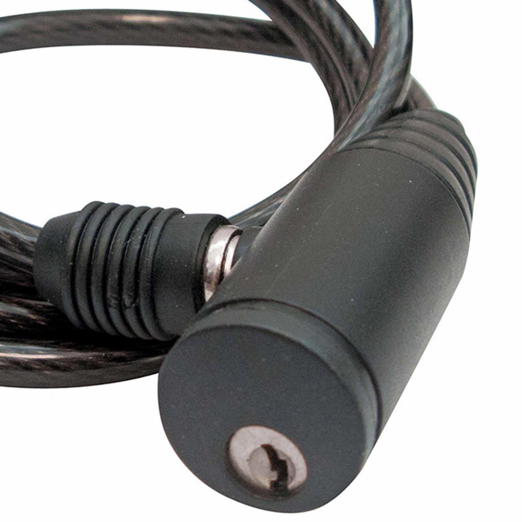 Bicycle Security Cable Lock Task Tools Black with Bracket 1000 x 6mm