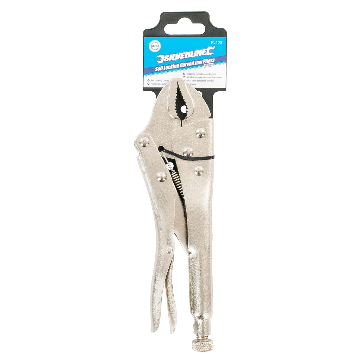 Self Locking Pliers - 220mm Curved Easy Screw Adjustment For Controlled Grip