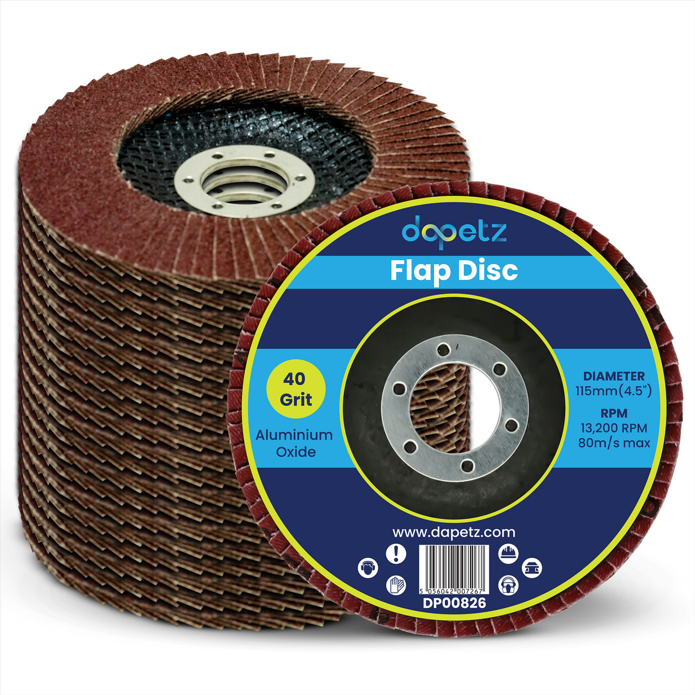 20-Piece 115mm Flap Grinding Sanding Discs, 40 Grit, Angle Wheel Aluminium Oxide