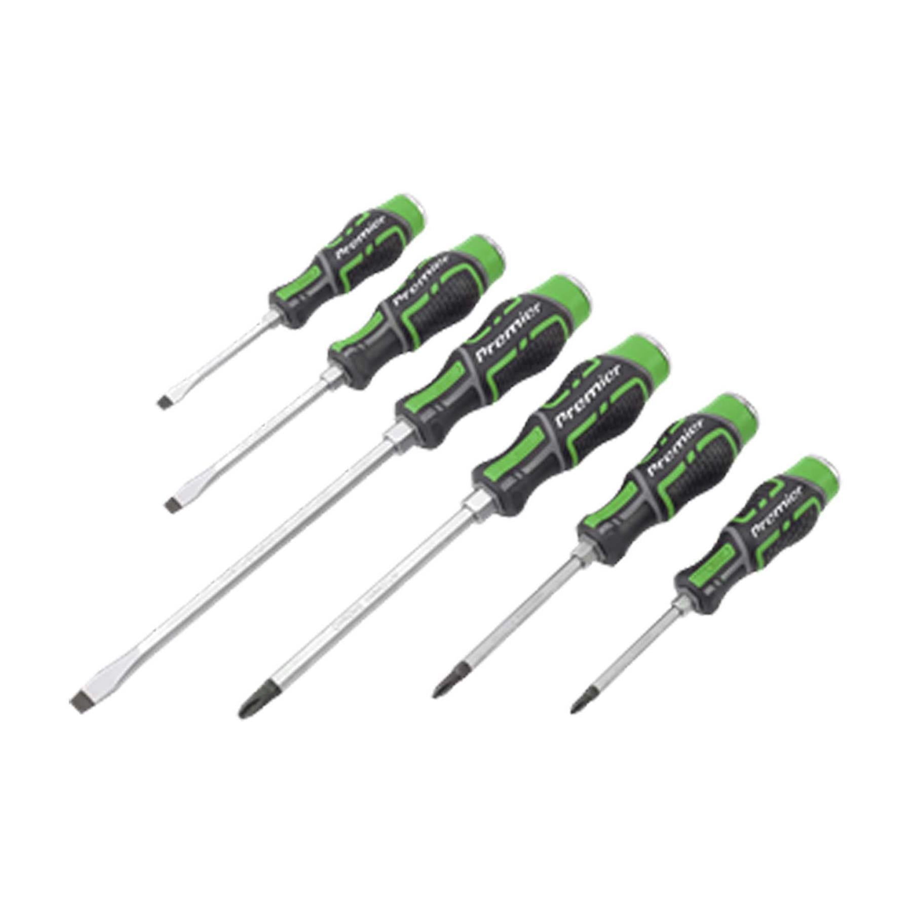 Sealey Hammer-Thru Screwdriver Set Hi-Vis Green 6pc