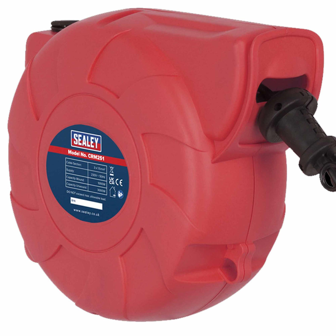 Sealey Cable Reel System Retractable 25m 1 x 230V Socket