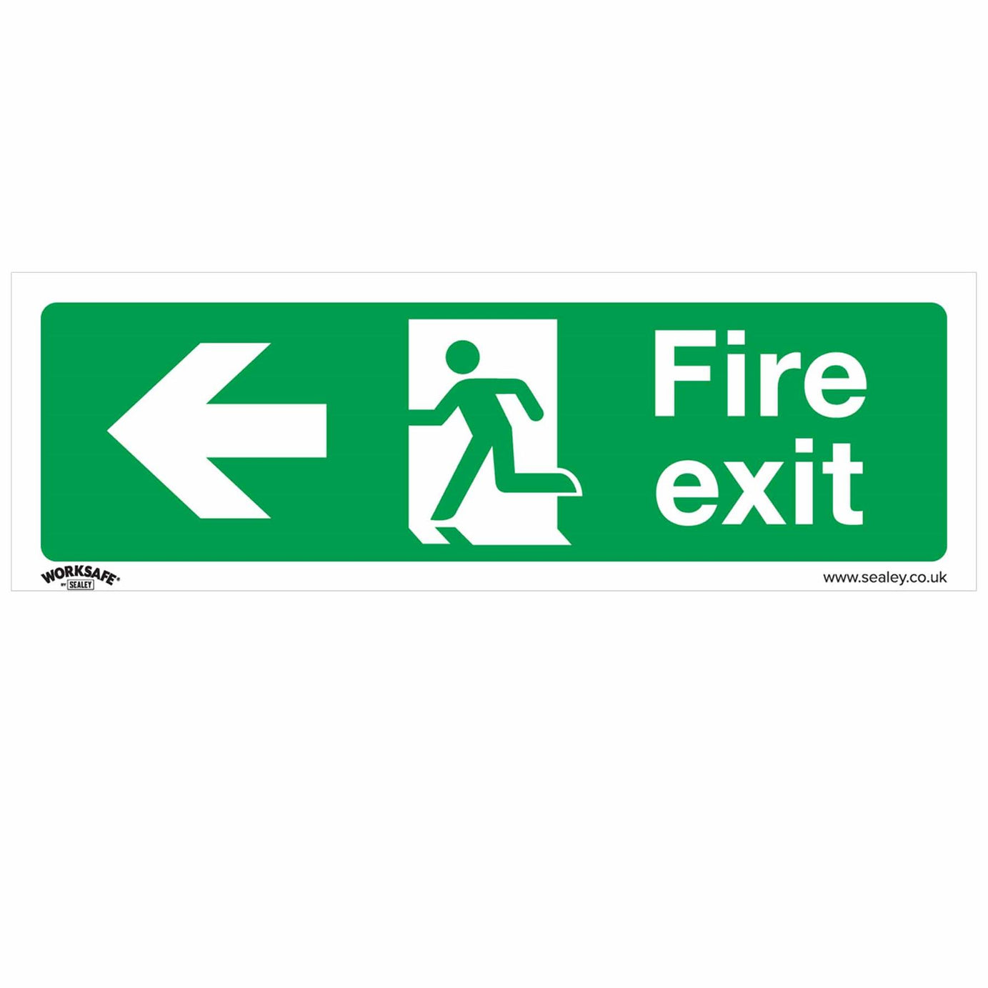 Sealey Safety Sign - Fire Exit (Left) - Self-Adhesive Vinyl