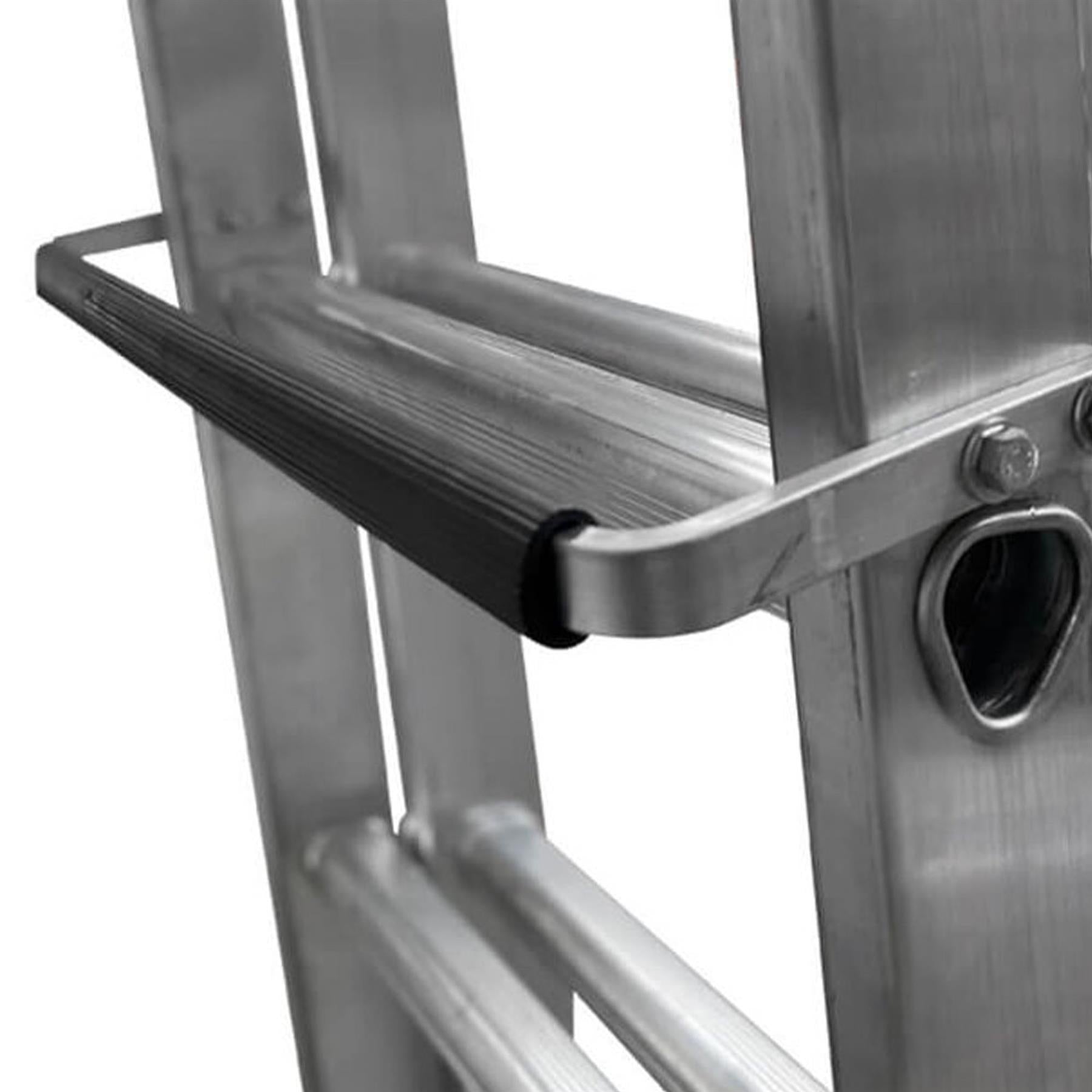 Dapetz PRo 10 + 11 Rung Roof Ladder 3.6m - 5.3m, With Ridge Hooks, Double Section