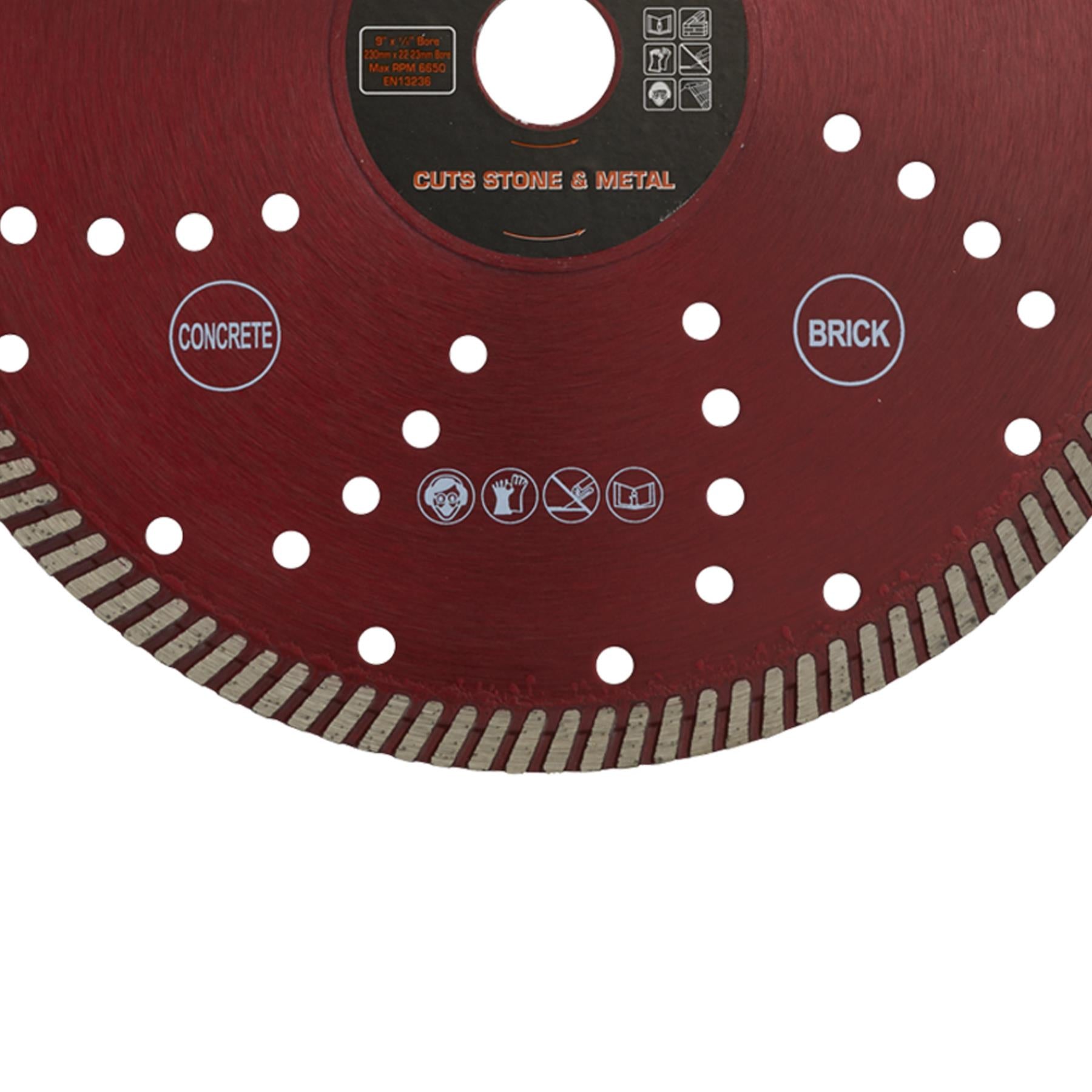 Sealey Turbo Allmat Diamond Blade 230 x 22mm - WDTA230