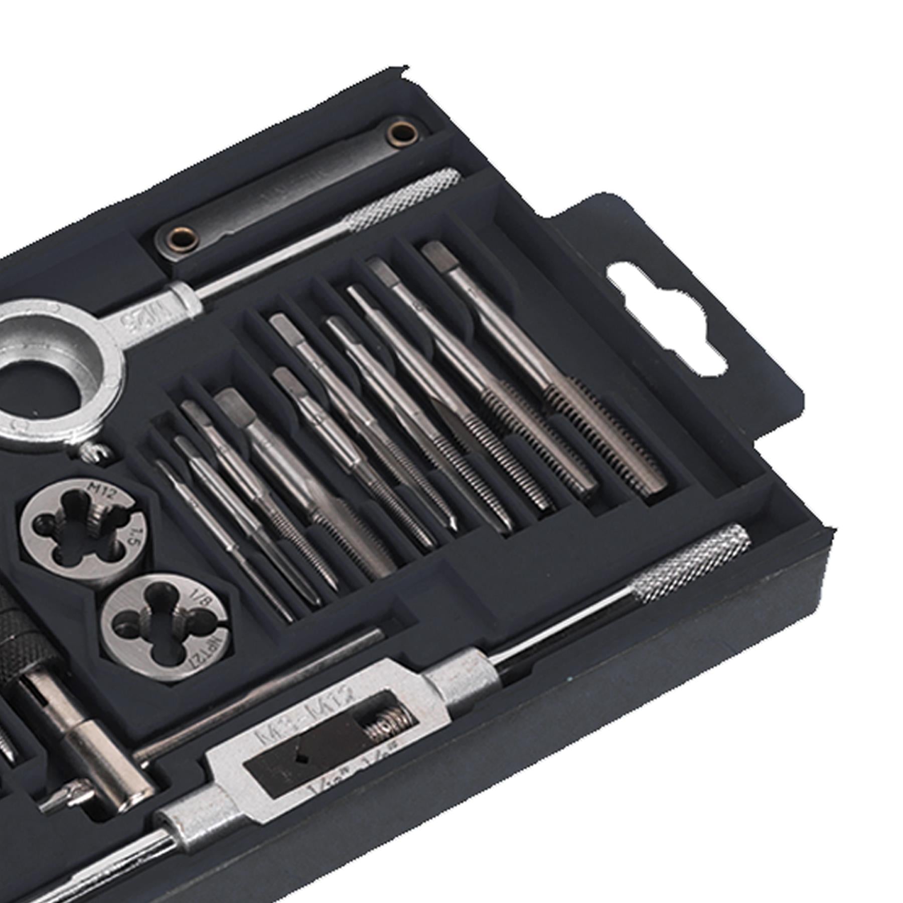 Sealey 40pc Metric Tap and Die Set Split Dies Alloy Steel M3 - M12