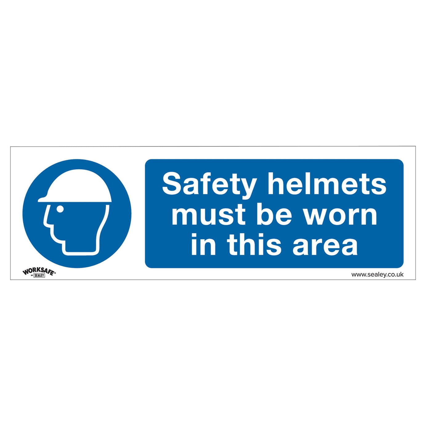 Sealey Adhes. Sign-Safety Helmets Must Be Worn In This Area-Pk10