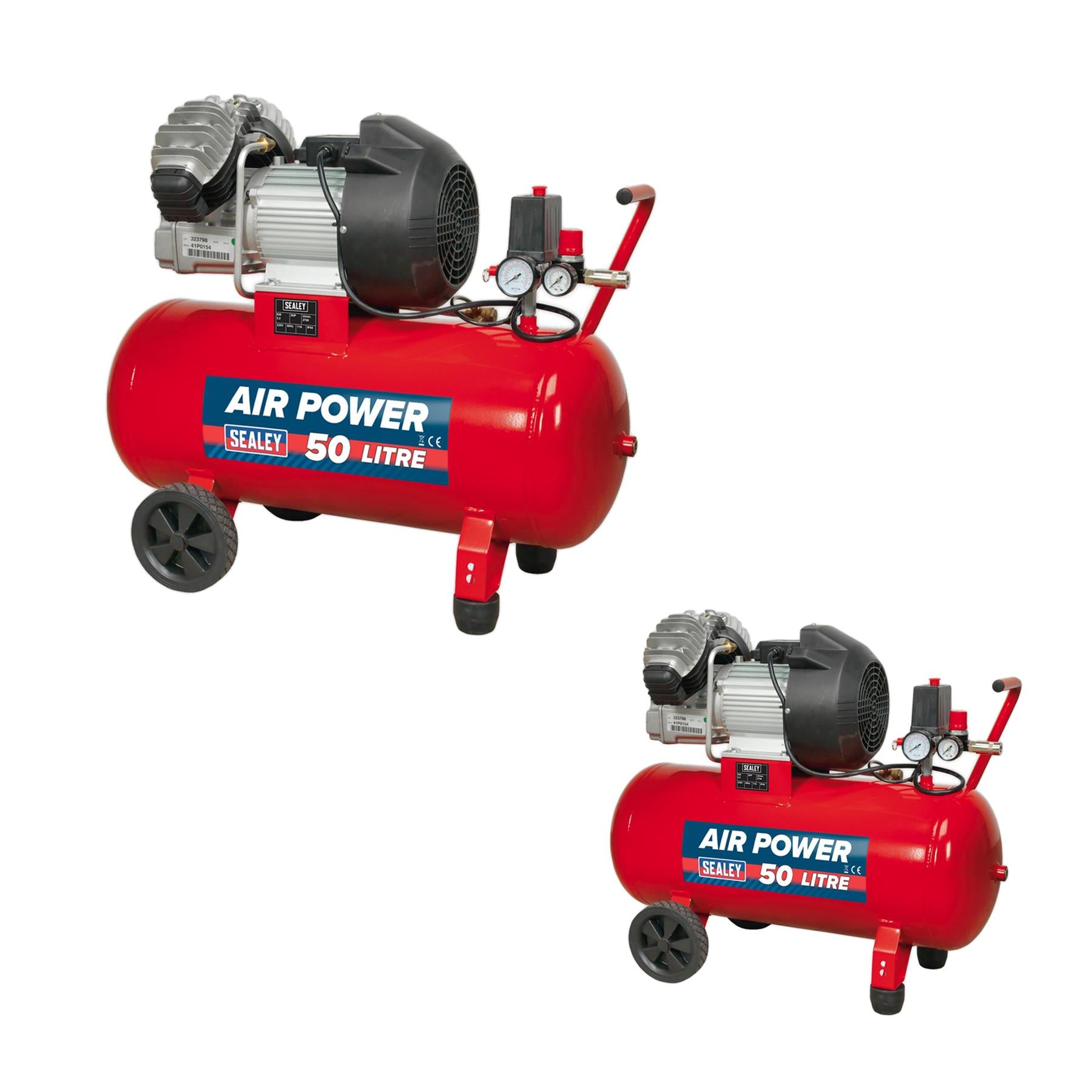 Sealey Compressor 50L V-Twin Direct Drive 3hp