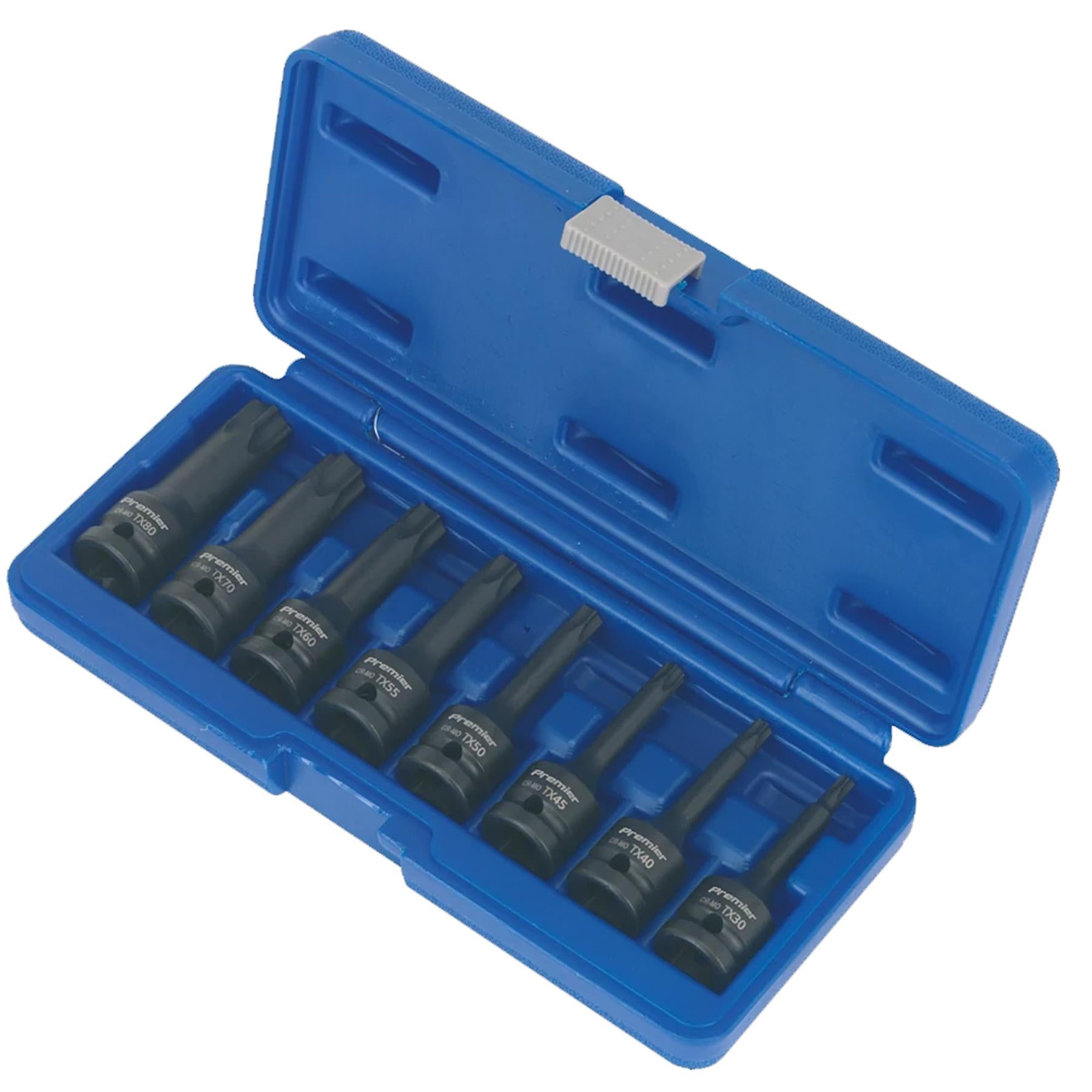 Sealey Impact TRX-Star* Socket Bit Set 8pc 1/2"Sq Drive