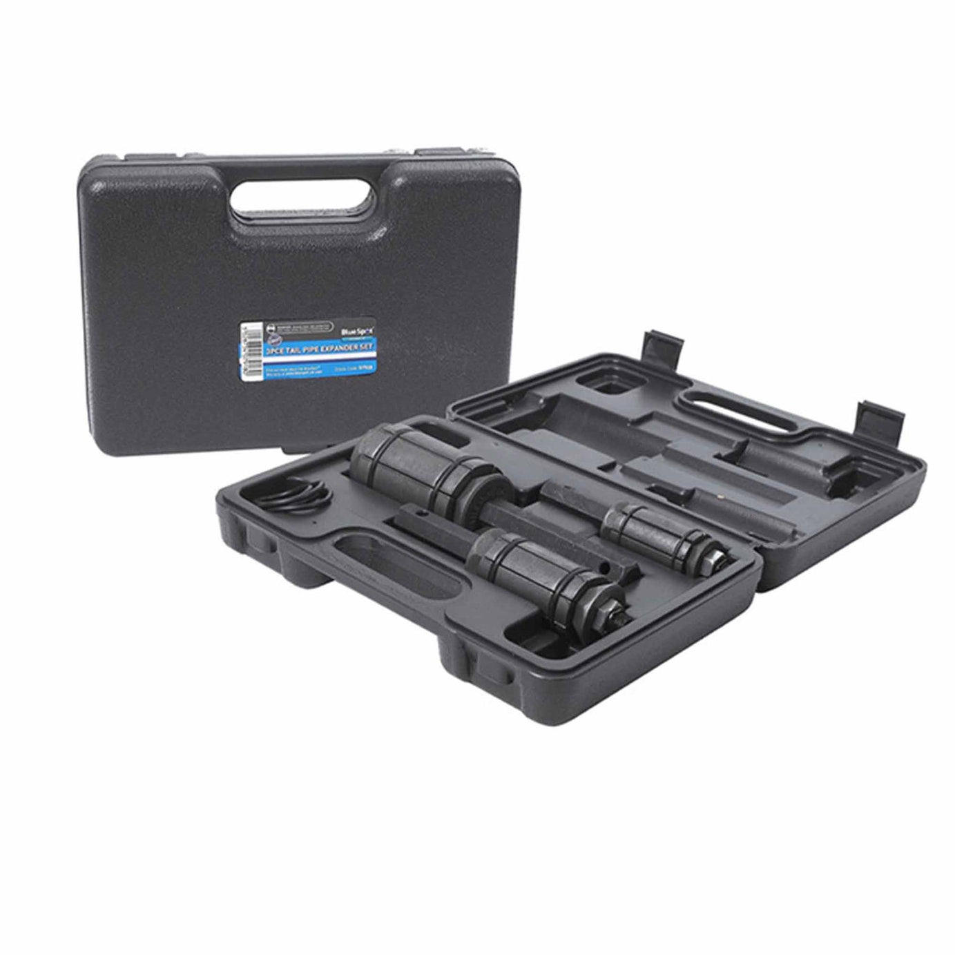 BlueSpot 3Pce Exhaust Pipe Expander Set Mufflers Tail Pipe 1-1/8" To 3-1/2" Storage Case