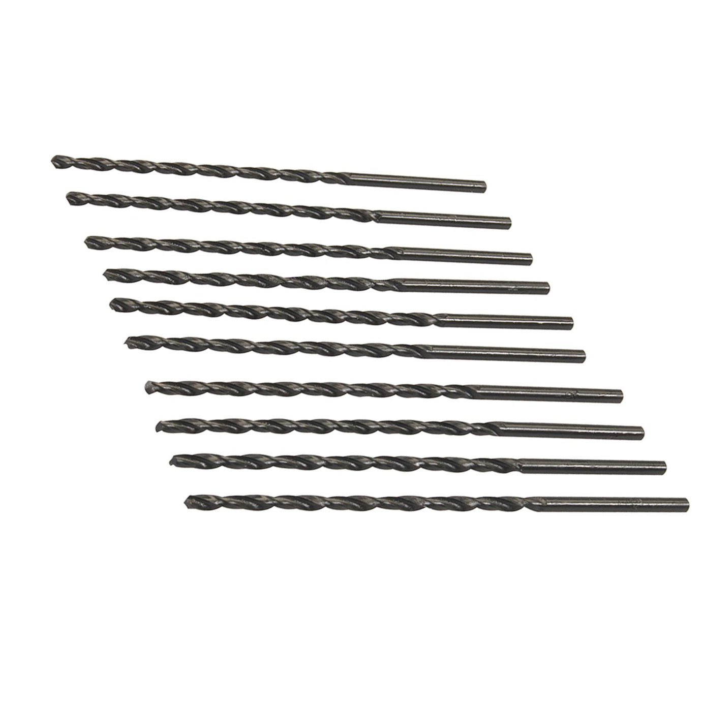 HSS-R Long Series Drill Bit Set 10pc 3.0 x 100mm Metal Steel Wood Plastic