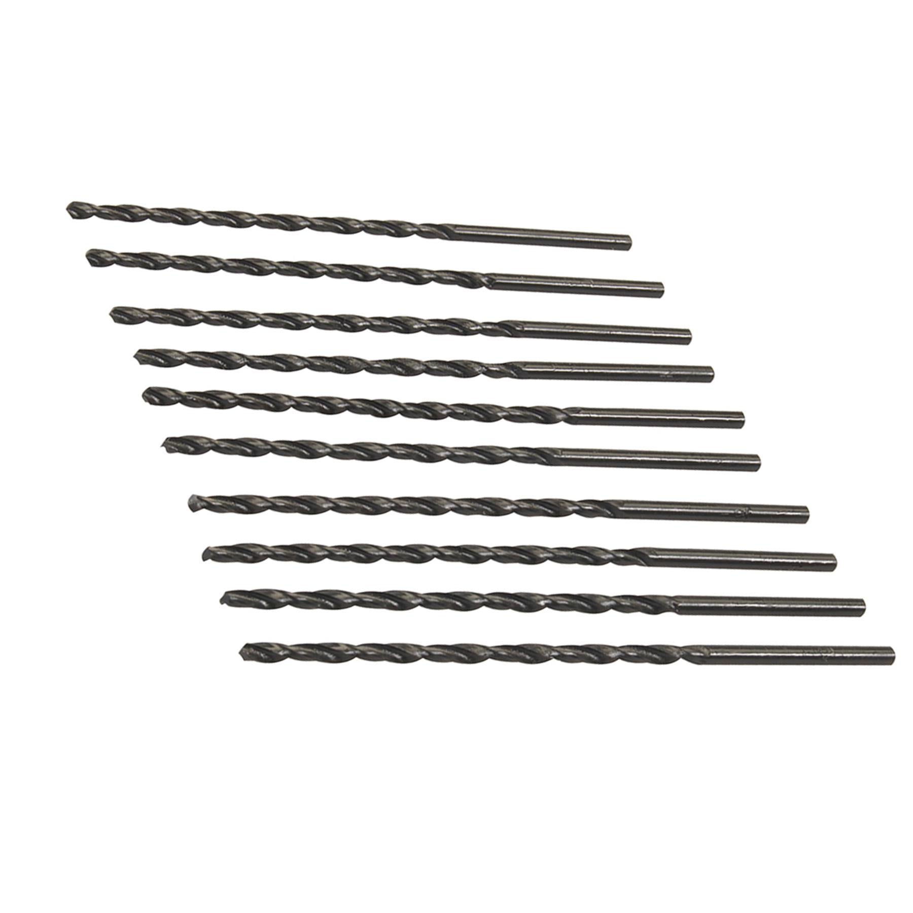 HSS-R Long Series Drill Bit Set 10pc 3.0 x 100mm Metal Steel Wood Plastic
