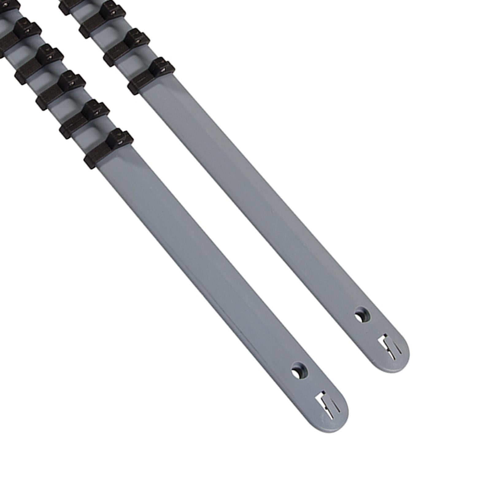 1/4" Drive Socket Holder Storage Organiser Rail Set- 18 Clips For Wall Mounting