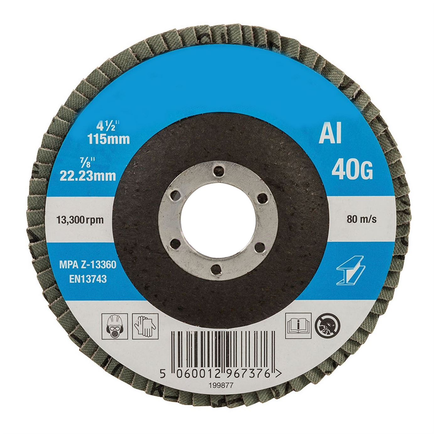 Aluminium Oxide Flap Disc Use On Steel Cast Iron Alloys And Wood 115mm 40 Grit