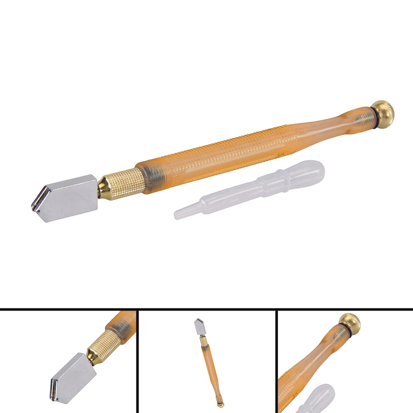 Lubricated Alloy Steel Glass Cutter 175mm Glazing Hardened Knurled Brass Grip