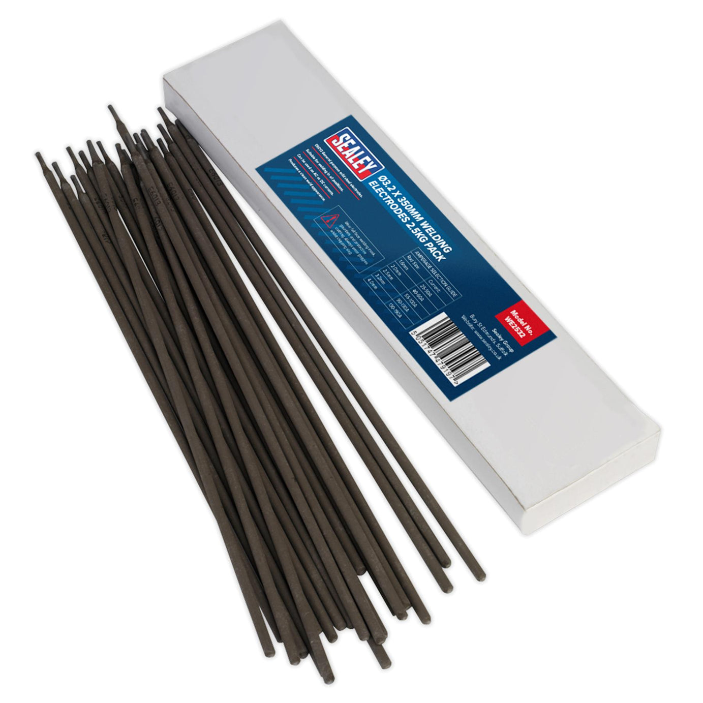 Welding Electrodes 3.2 x 350mm 2.5kg Pack mild steel electrodes made Sealey