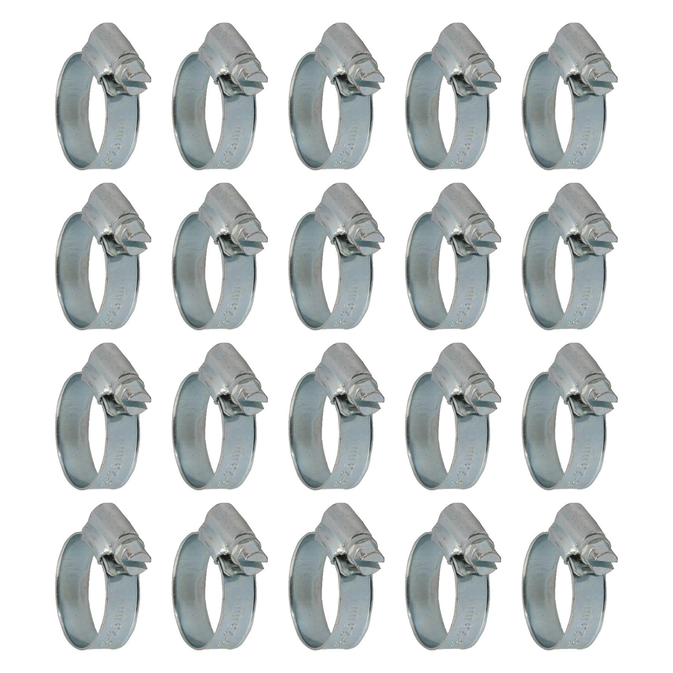 20 x Hose Clips Genuine Worm Drive Fuel Hose Clamps Clips 18 - 25mm