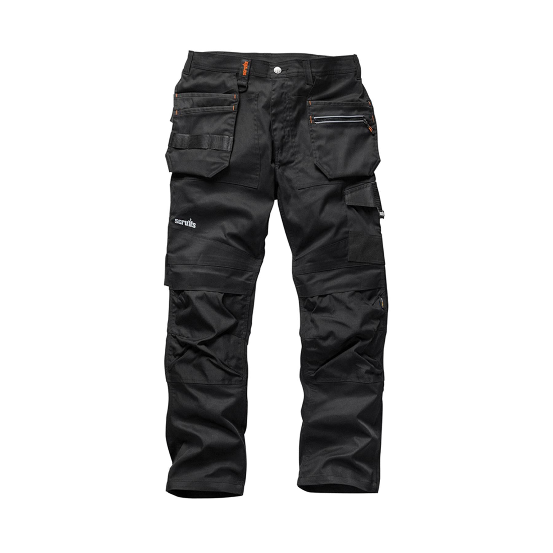 Scruffs Trade Flex Slim Fit Work Trousers Black 36 Regular Men's Stretchable Flexible New