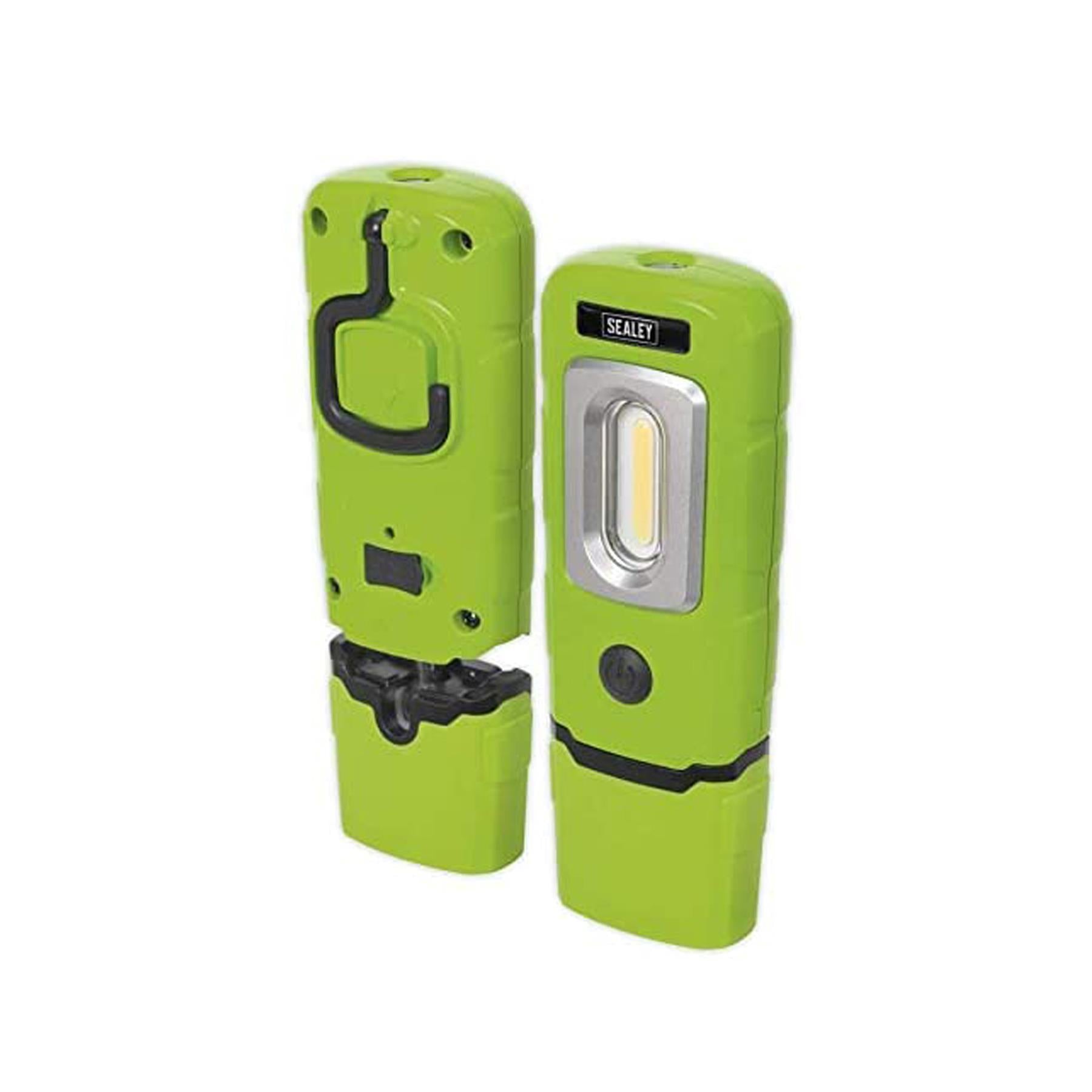 Sealey R/Charge 360 Insp Light 3W COB & 1W SMD LED Green Li-Poly