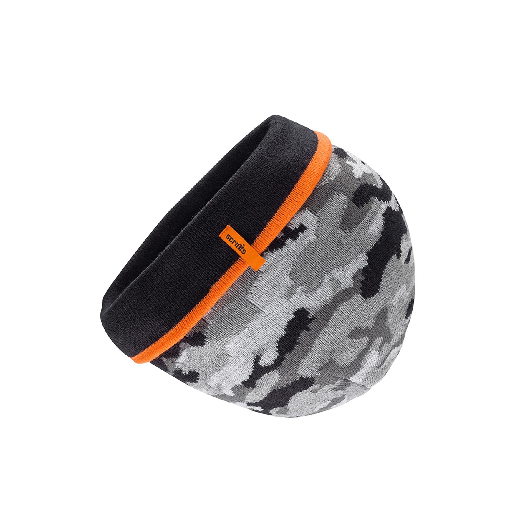 Scruffs Trade Camo Beanie Camo Grey AT Thermal Winter Wooly Hat Winter Work Wear