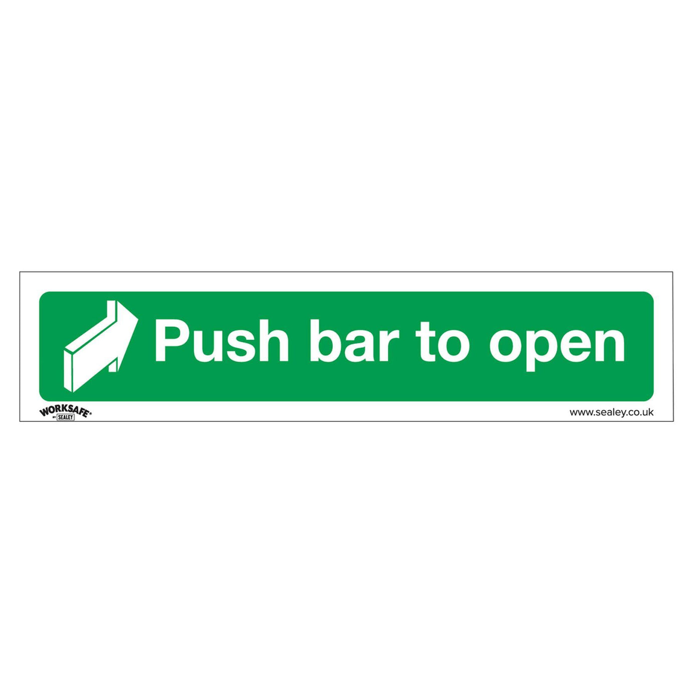 Safe Conditions Safety Sign - Push Bar To Open - Self-Adhesive Vinyl