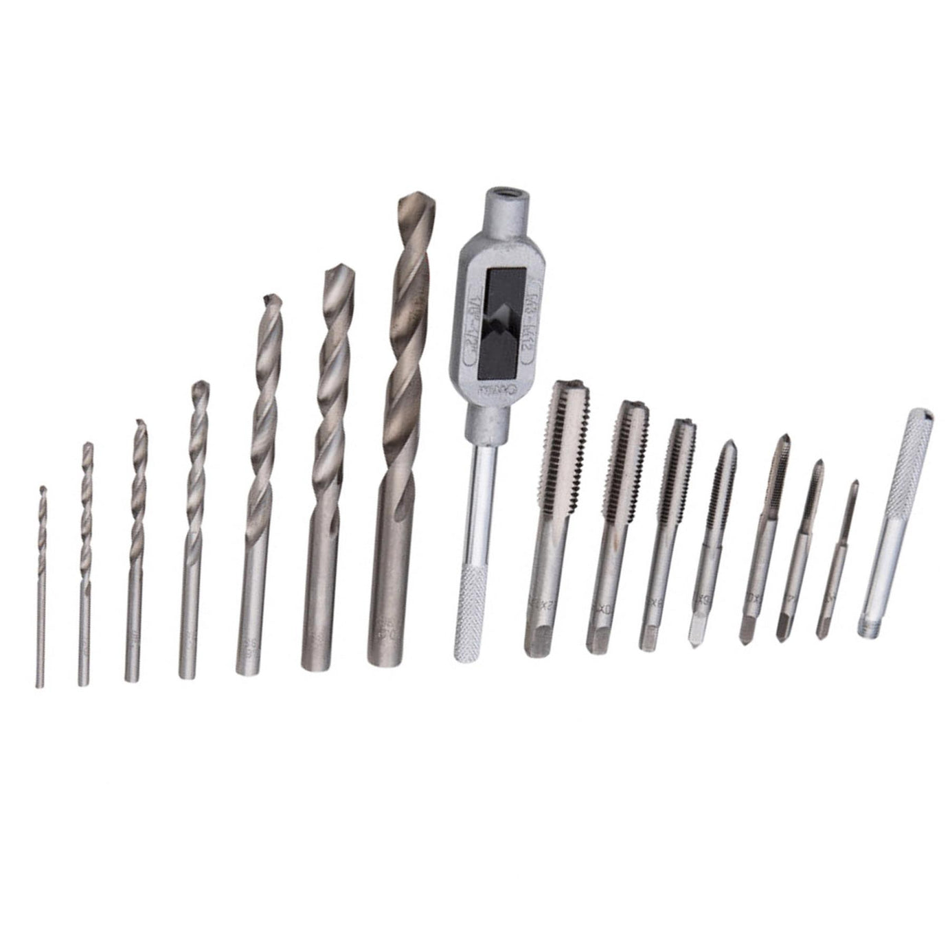 BlueSpot 15Pc Tap and Drill Bit Set Metric M3 - M12 Drills Thread Cutter