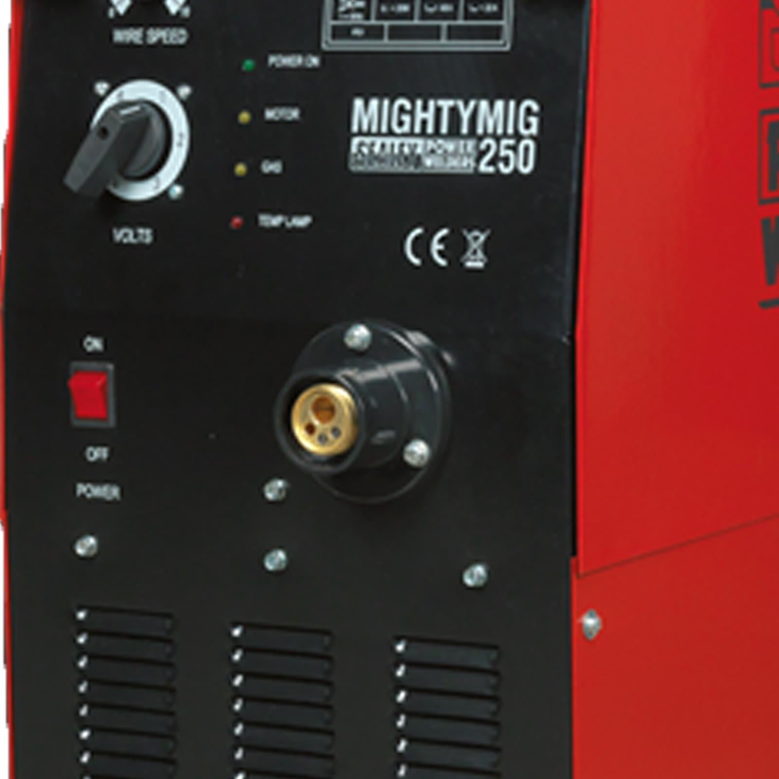 Sealey MIGHTYMIG250 Professional Gas/No-Gas MIG Welder 250Amp with Euro Torch