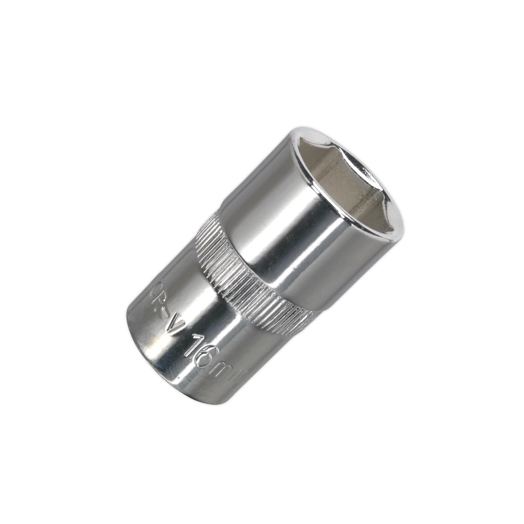 Sealey WallDrive Socket 16mm 1/2"Sq Drive Fully Polished