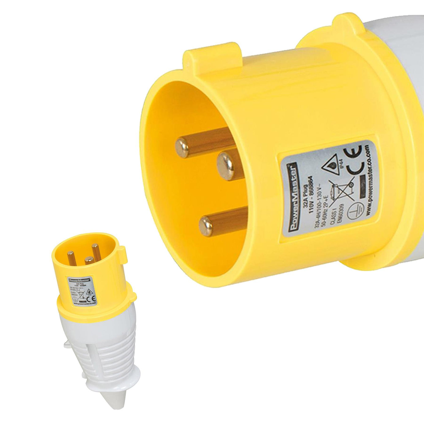32A Plug 110V 3 Pin Impact Resistant Ip44 Rated Building Site Industrial Use