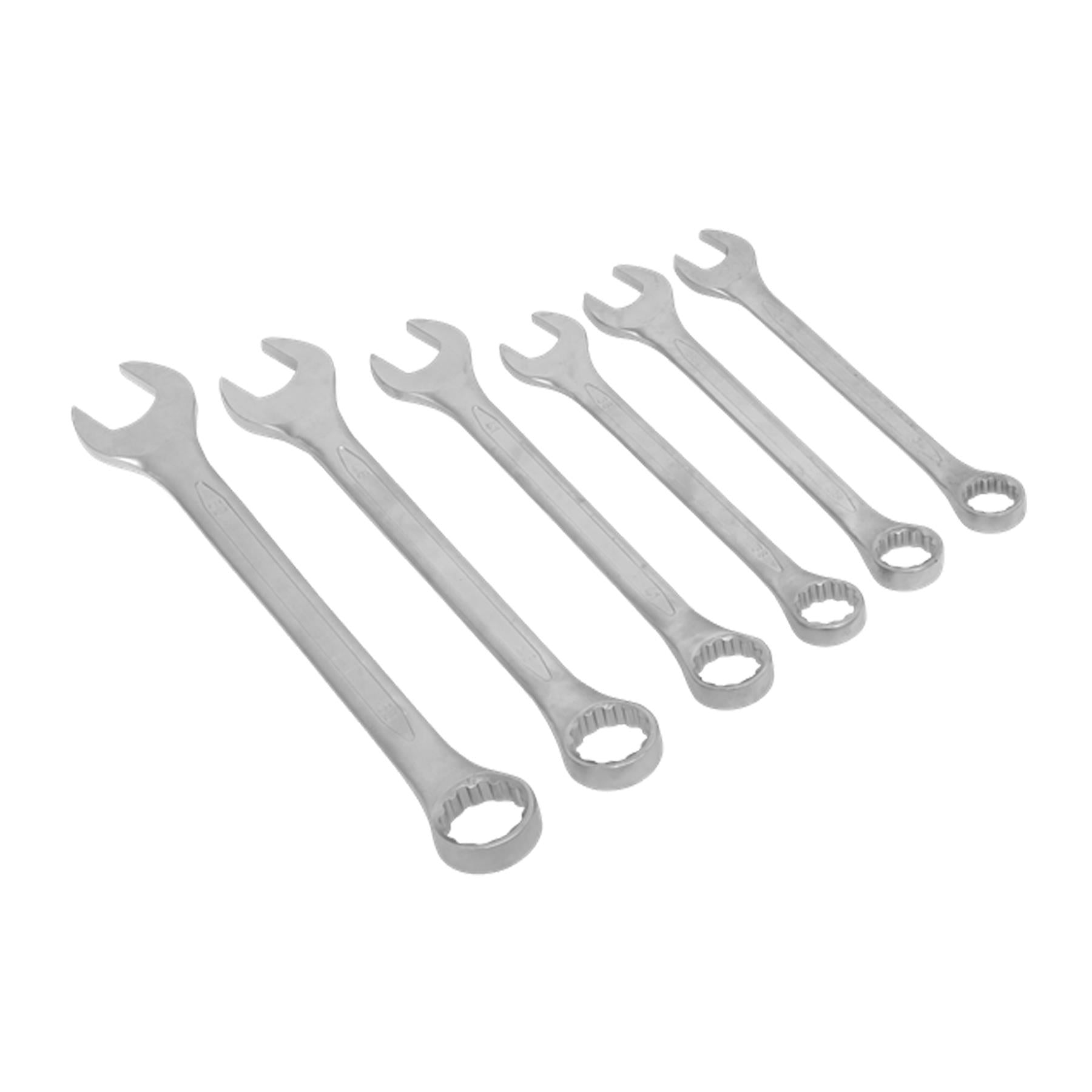 Sealey Combination Spanner Set 6pc Jumbo Metric Chrome Vanadium Steel