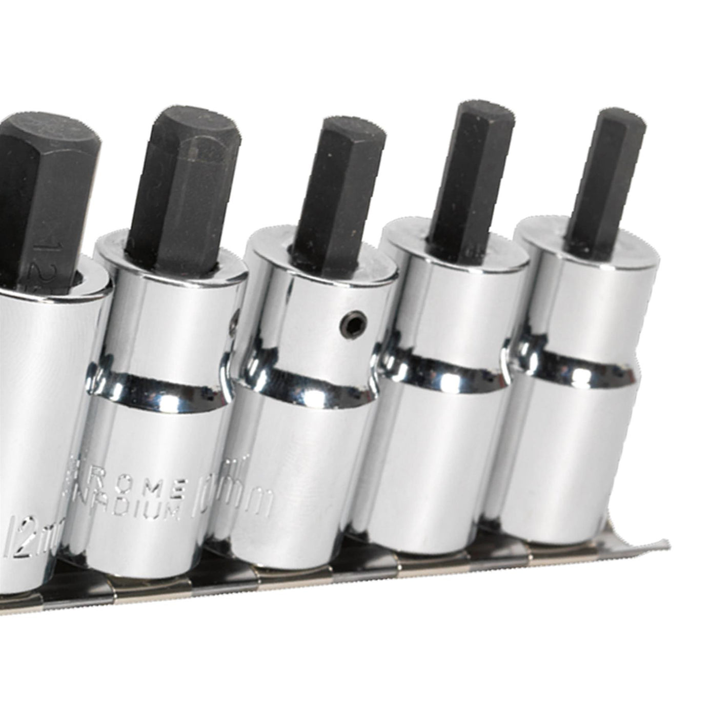 Sealey Hex Socket Bit Set 8pc 1/2"Sq Drive Metric
