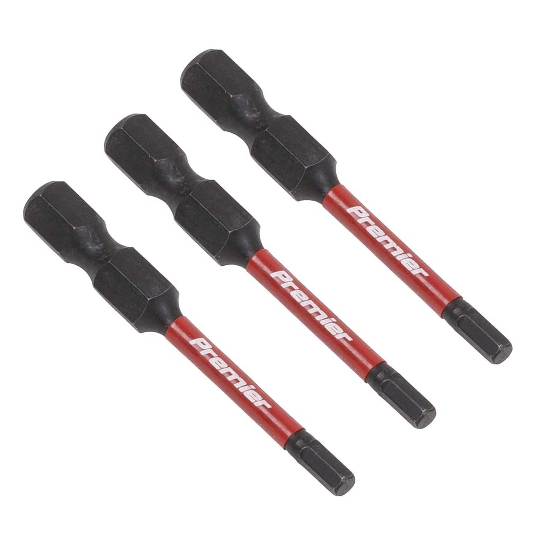 Hex 3mm Impact Power Tool Bits 50mm - 3pc