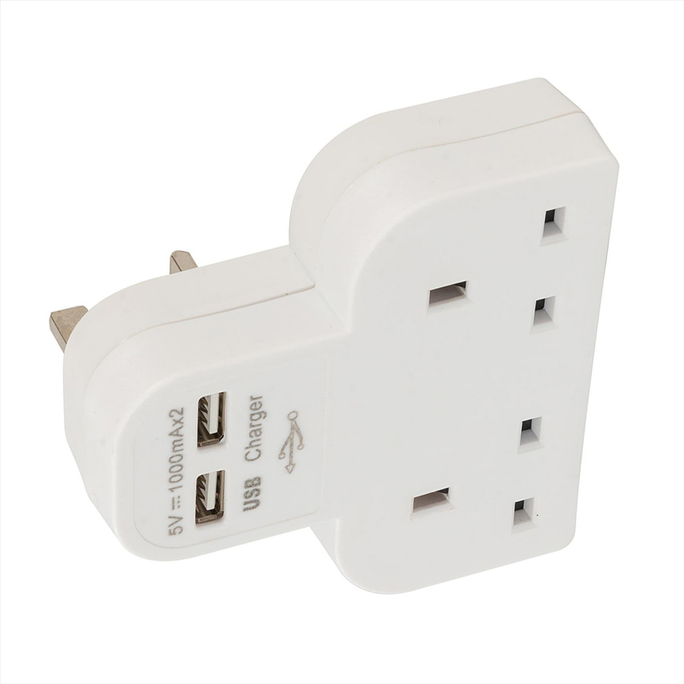 Double Socket With Twin USB 2100mAh Combined Phone & Tablets Charger