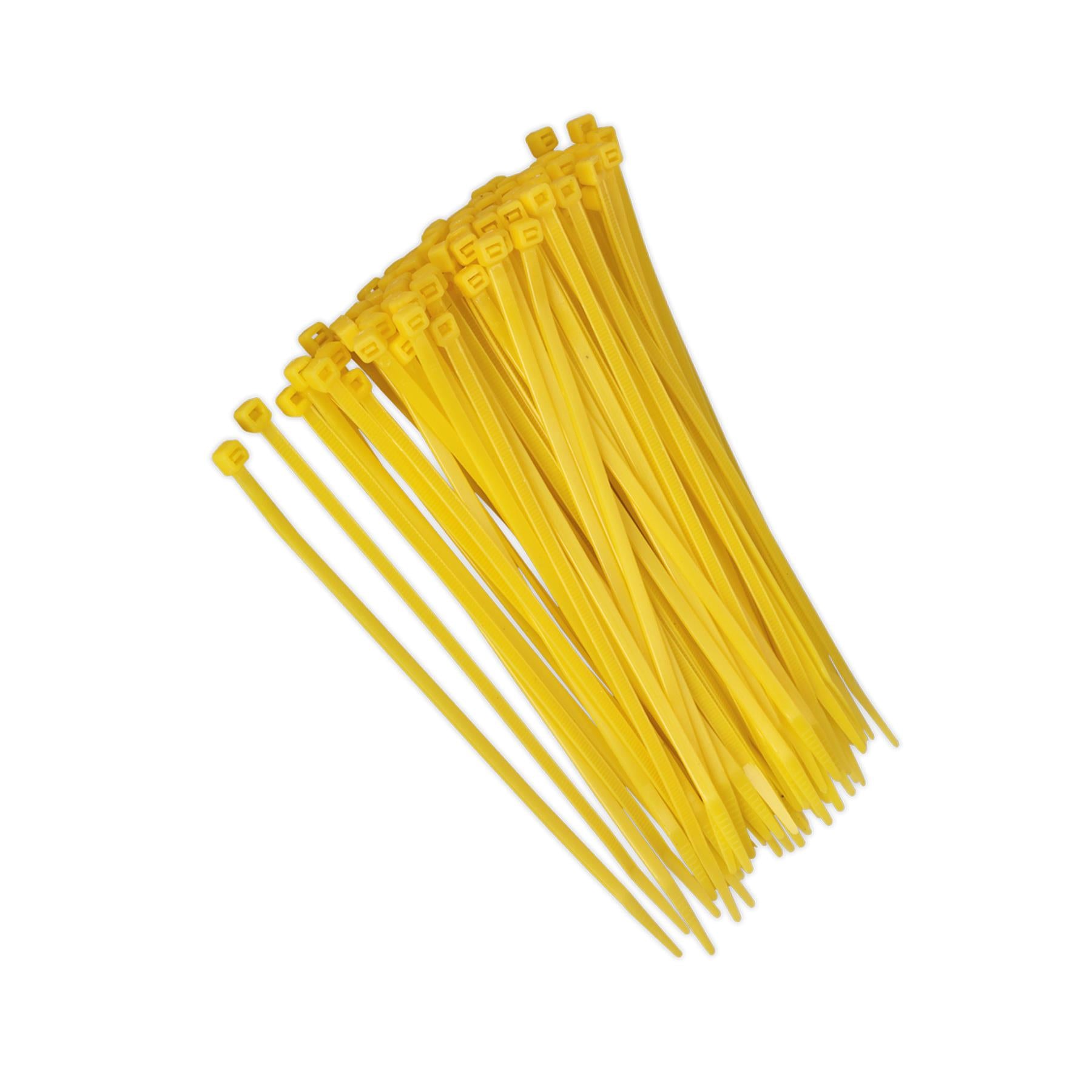 Sealey Cable Tie 200 x 4.4mm Yellow Pack of 100