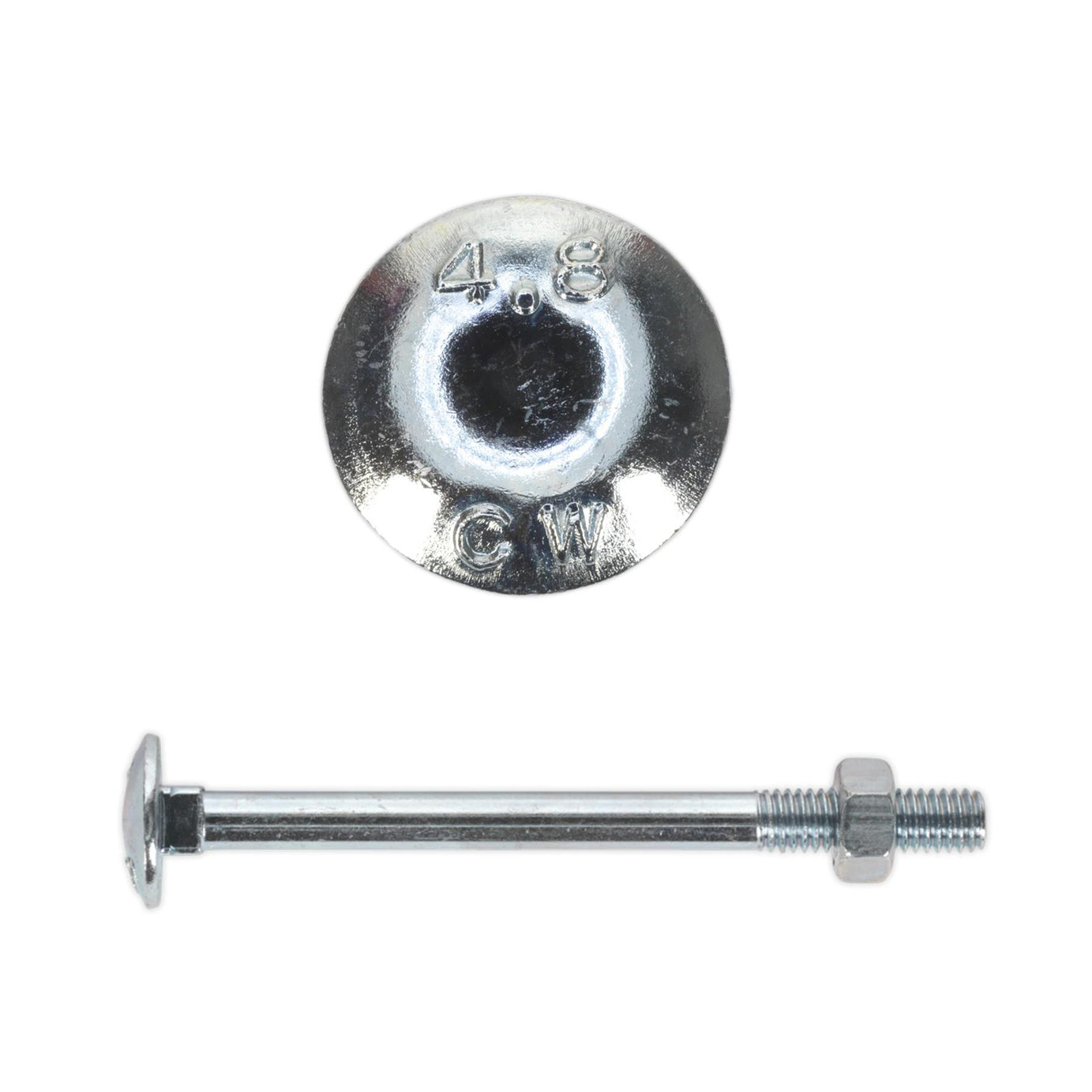 Sealey Coach Bolt & Nut DIN 603 M6 x 75mm Zinc Pack of 100