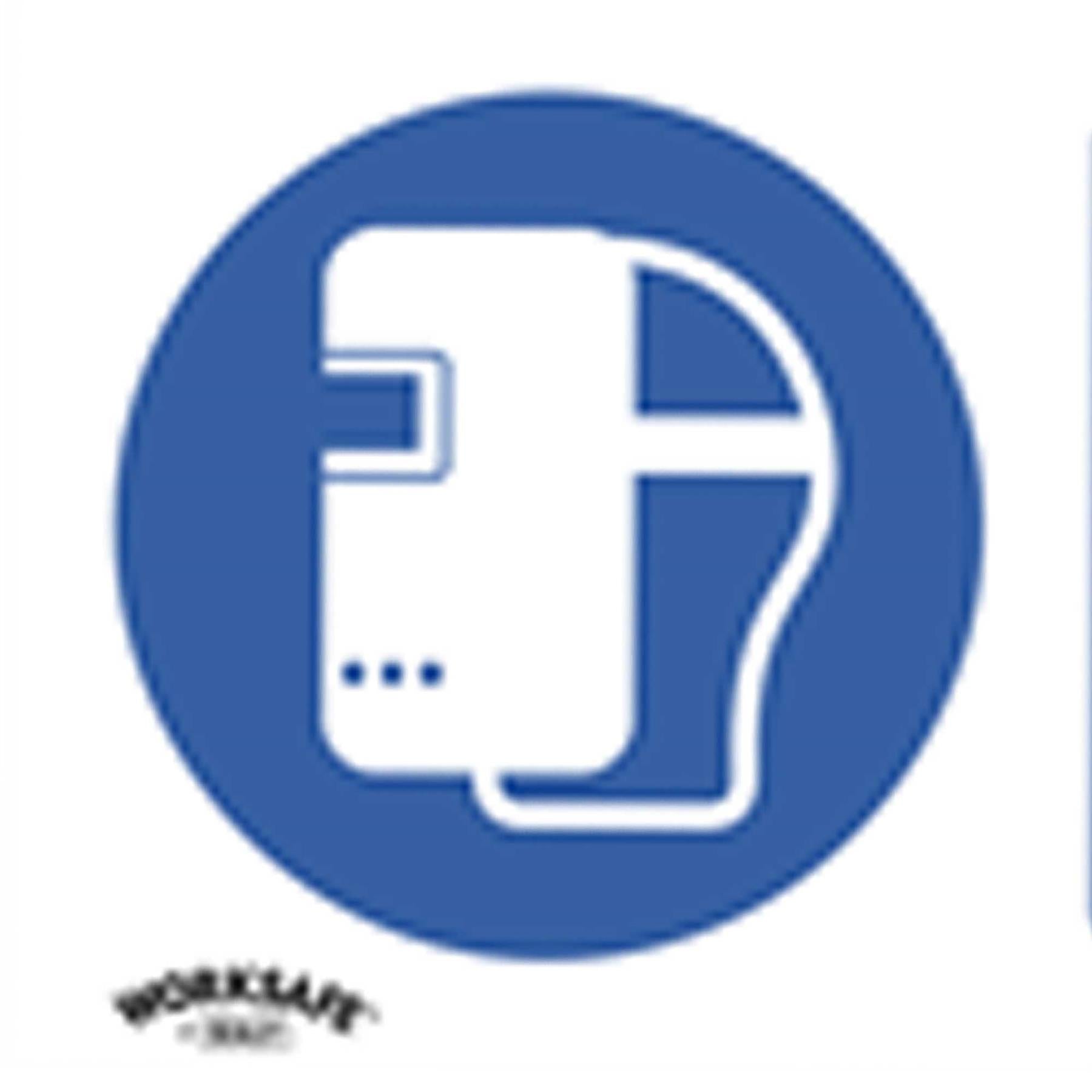 Sealey Mandatory Safety Sign - Wear Eye Protection When Welding - Self-Adhesive Vinyl - Pack of 10