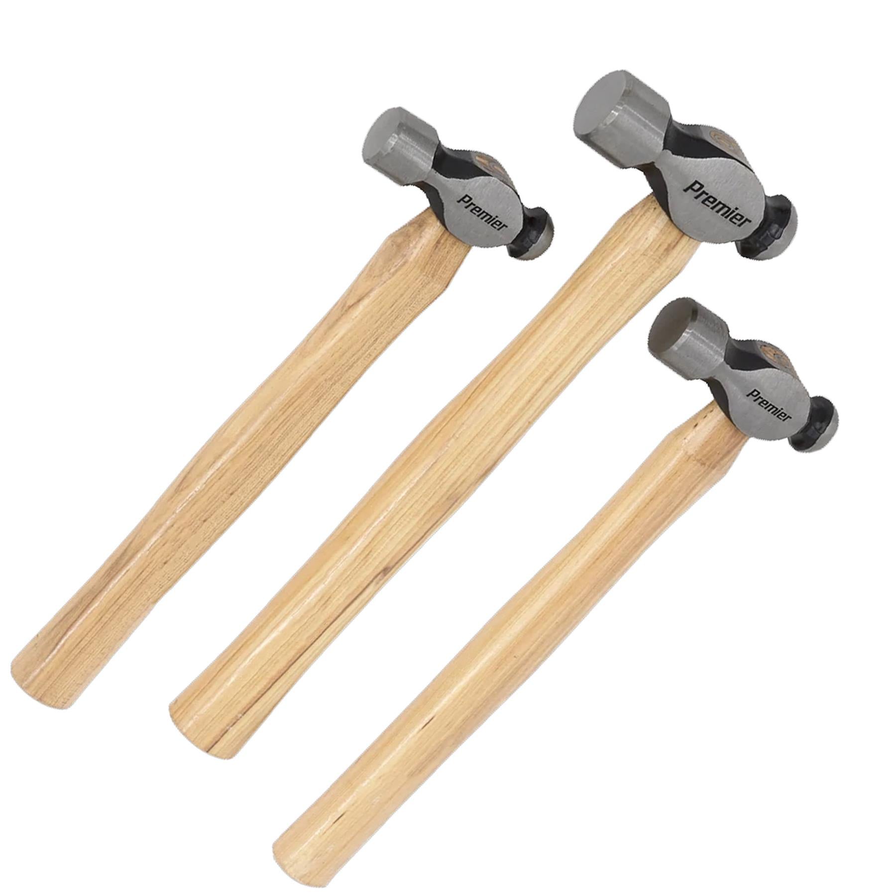 Sealey Ball Pein Hammer Set 3pc Hickory Shafts