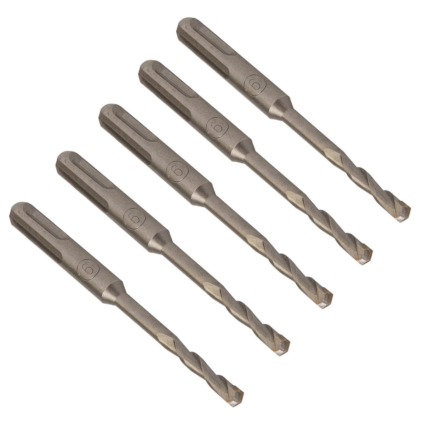 5 x SDS+ PLUS MASONRY DRILL BIT 6 x 110mm, TUNGSTEN CARBIDE TIP, FOR STONE CONCRETE BRICK