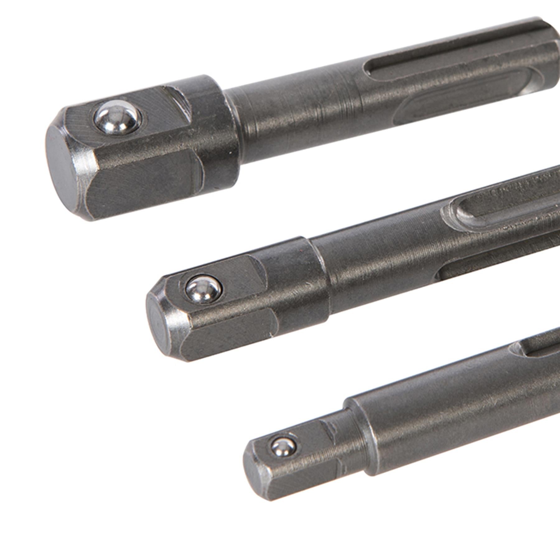 3Pce Sds Plus Socket Driver Set 1/4", 3/8" & 1/2" Chrome Vanadium Steel
