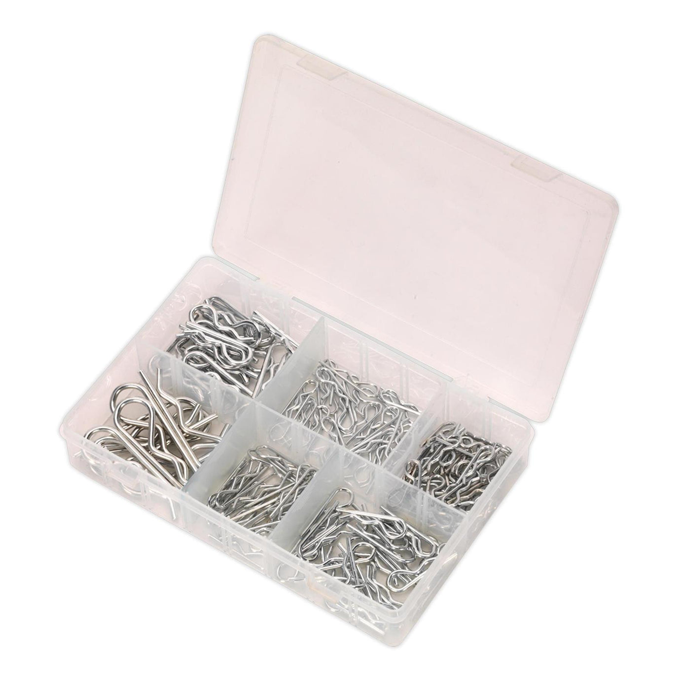 Sealey 150 Piece Cotter Pins Assorted Hair Pin Set R Clip Retaining Hitch Lynch