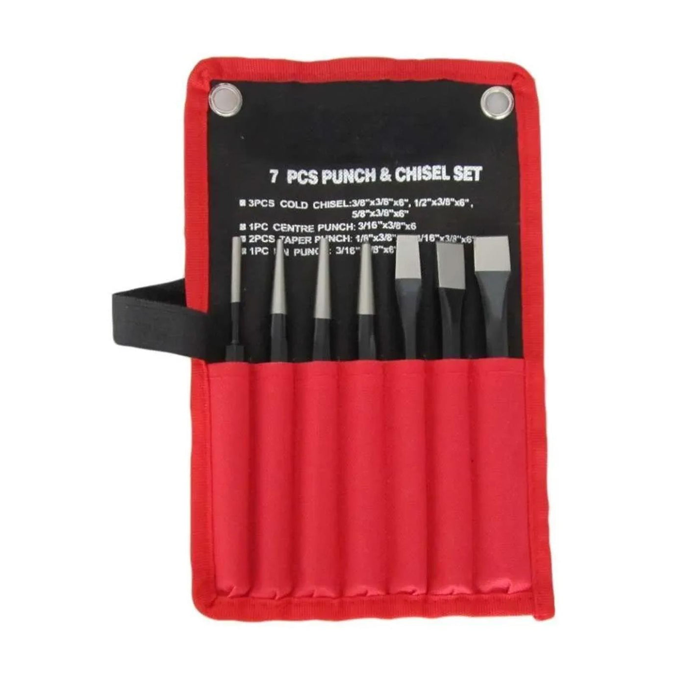 7 piece Punch and Chisel Set Cold Chisels Centre Punch Taper Pin Punches