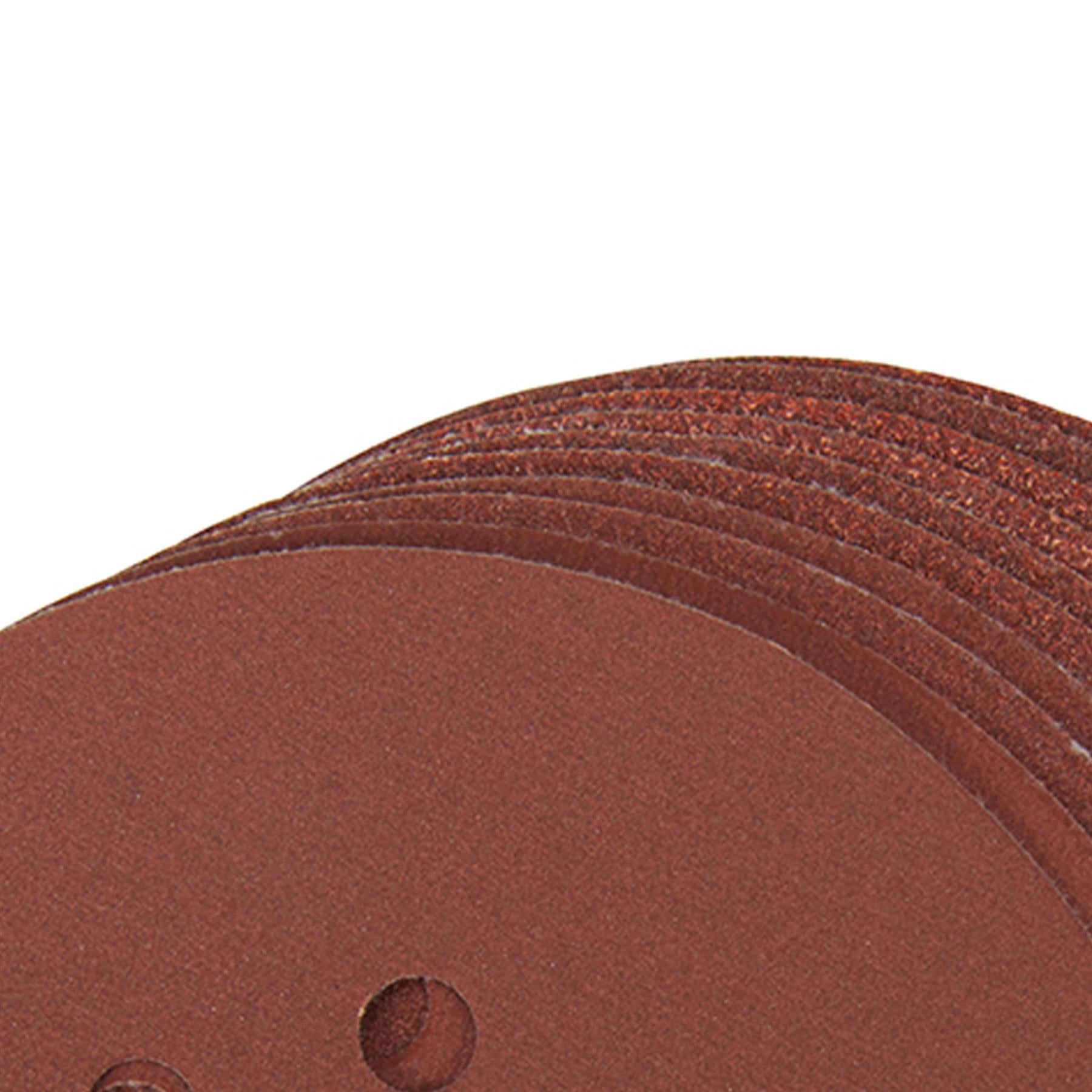 Hook & Loop Punched Disc 150mm 10Pk 4 X 60G, 2 X 80G, 2 X 120G & 2 X 240 Grit