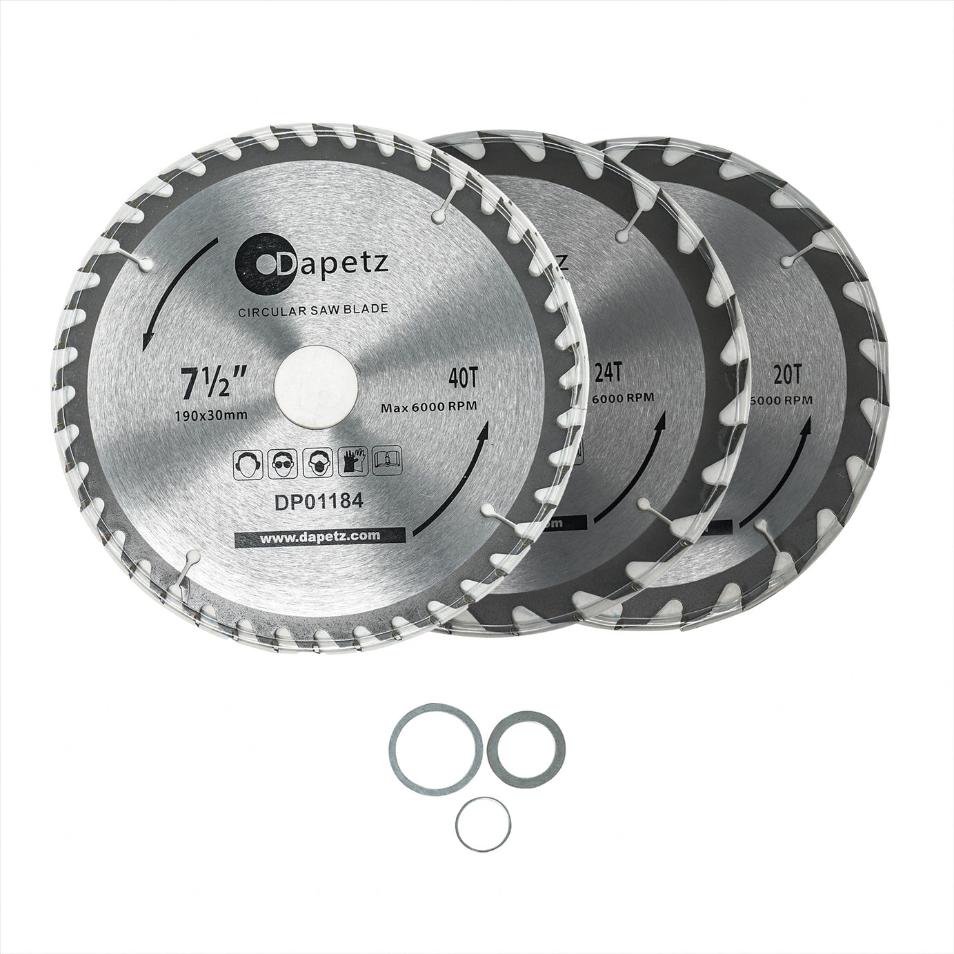 3Pc 190mm TCT 30mm Bore