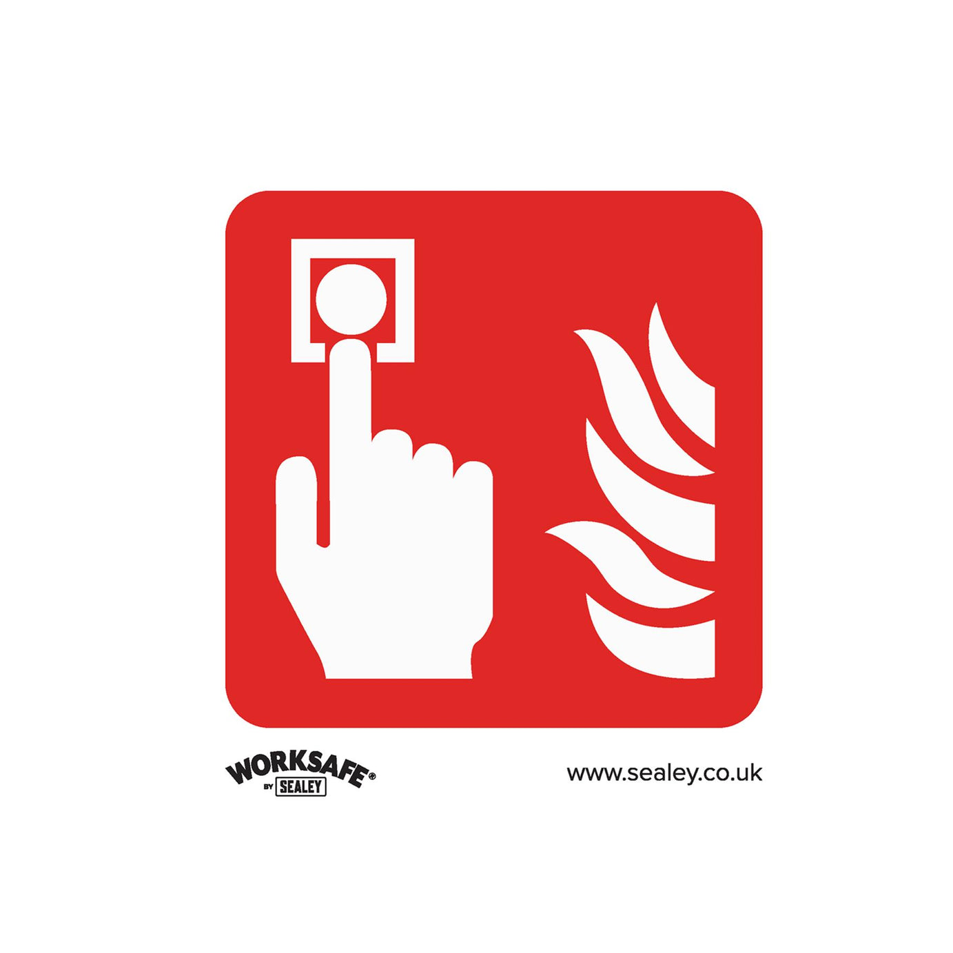 Sealey Safety Sign - Fire Alarm Symbol - Self-Adhes. - Pack of 10